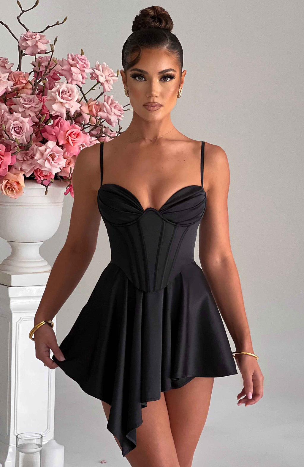 Flourenne Saffrona Playsuit in Black