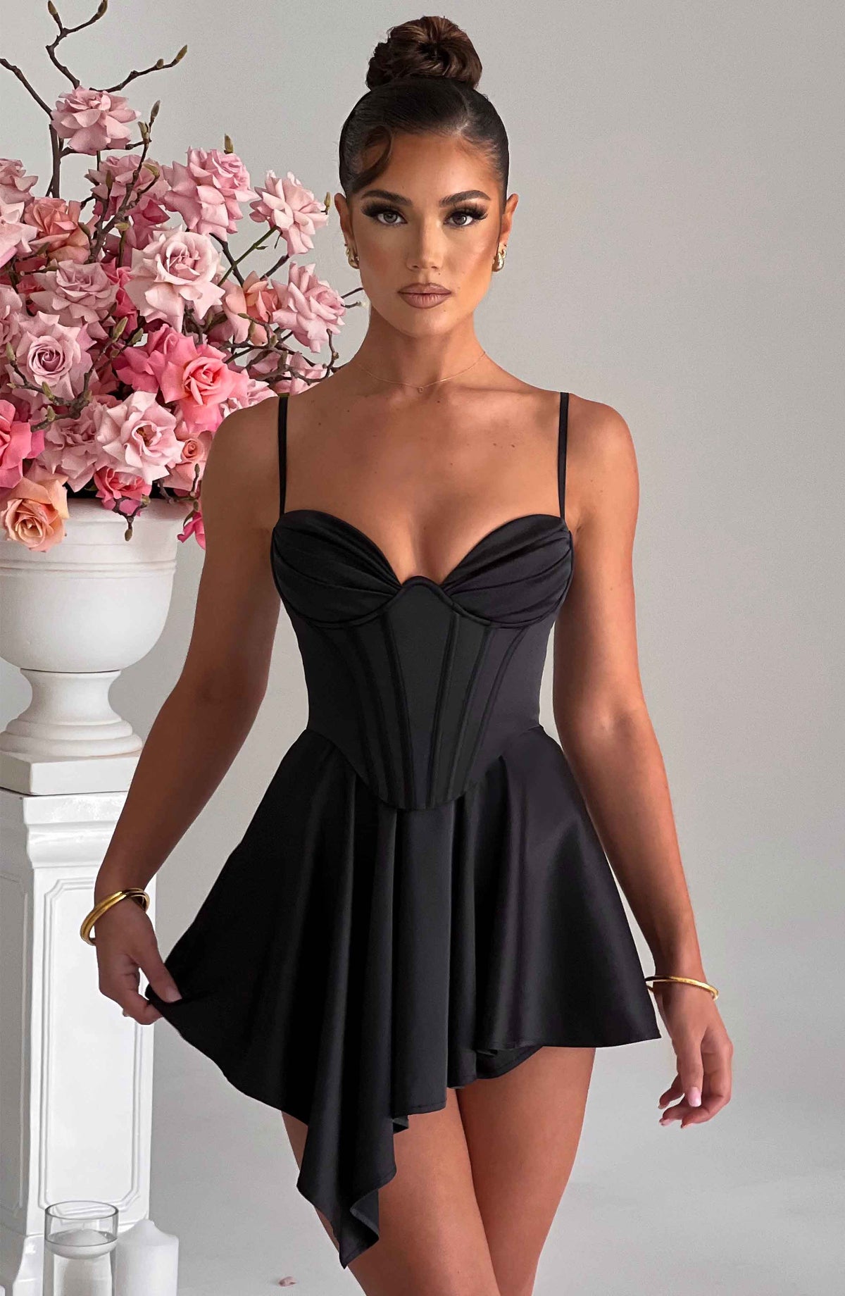 Flourenne Saffrona Playsuit in Black