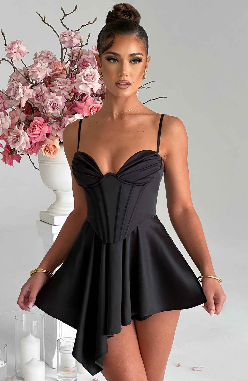 Flourenne Saffrona Playsuit in Black