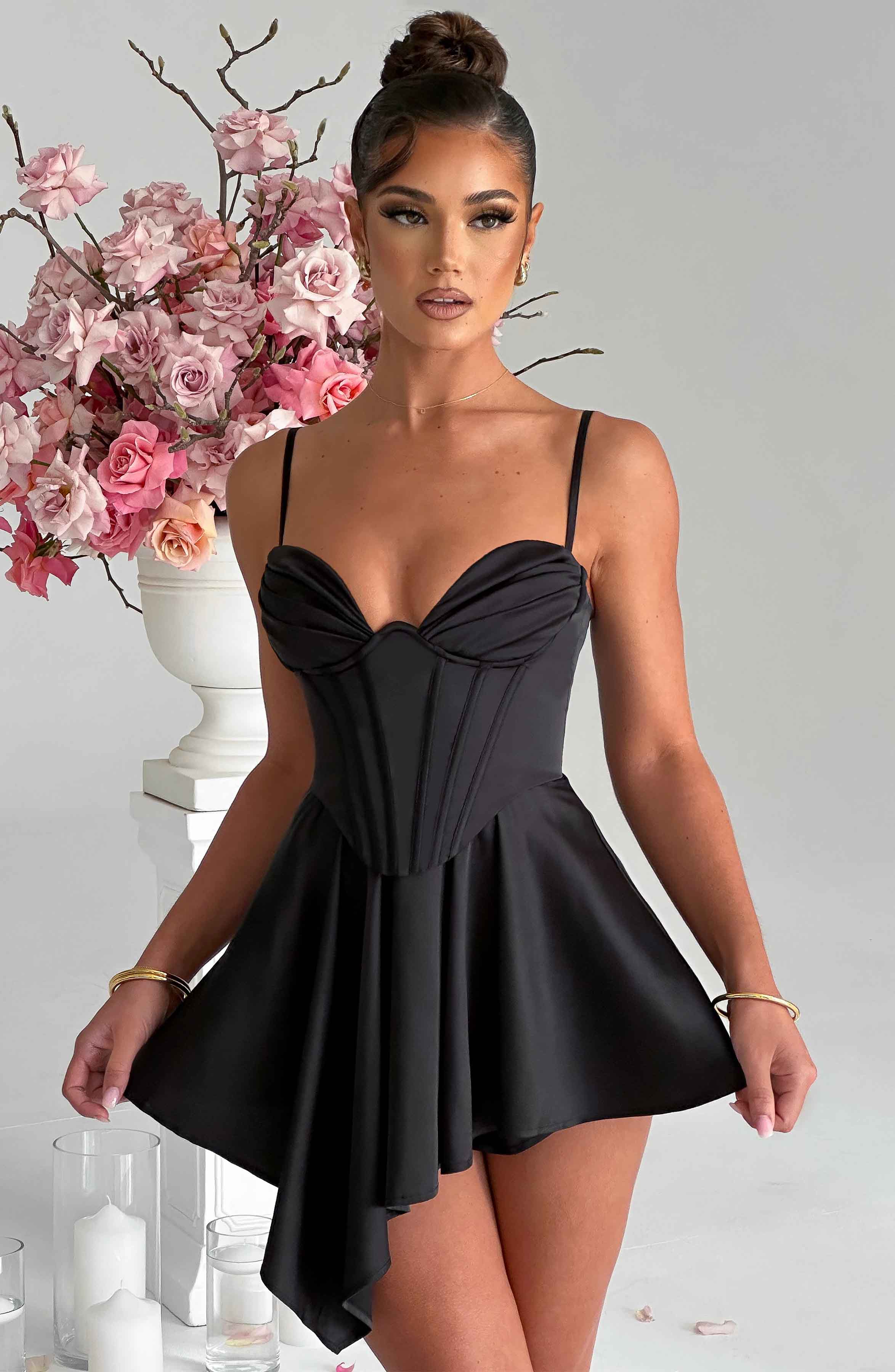 Flourenne Saffrona Playsuit in Black