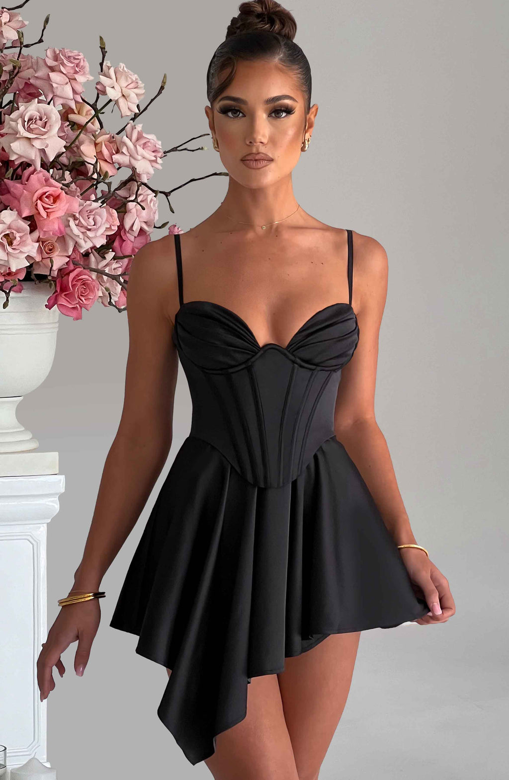 Flourenne Saffrona Playsuit in Black
