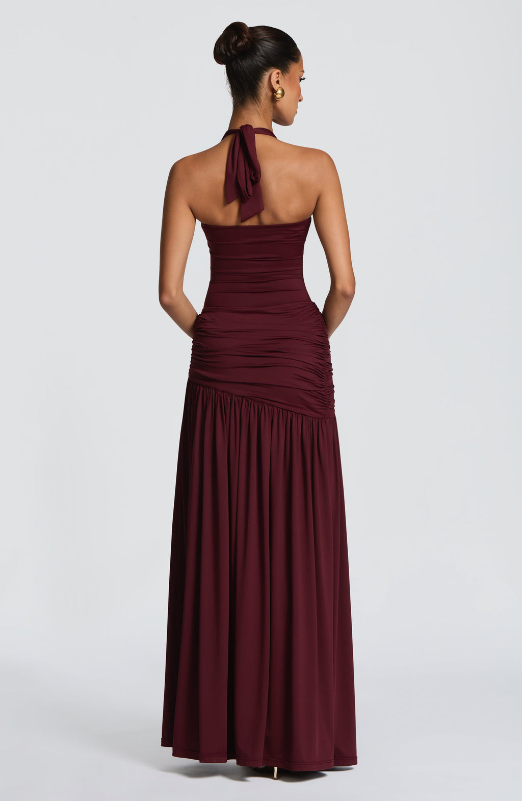 Flourenne Sairina Maxi Skirt in Cherry Lacquer