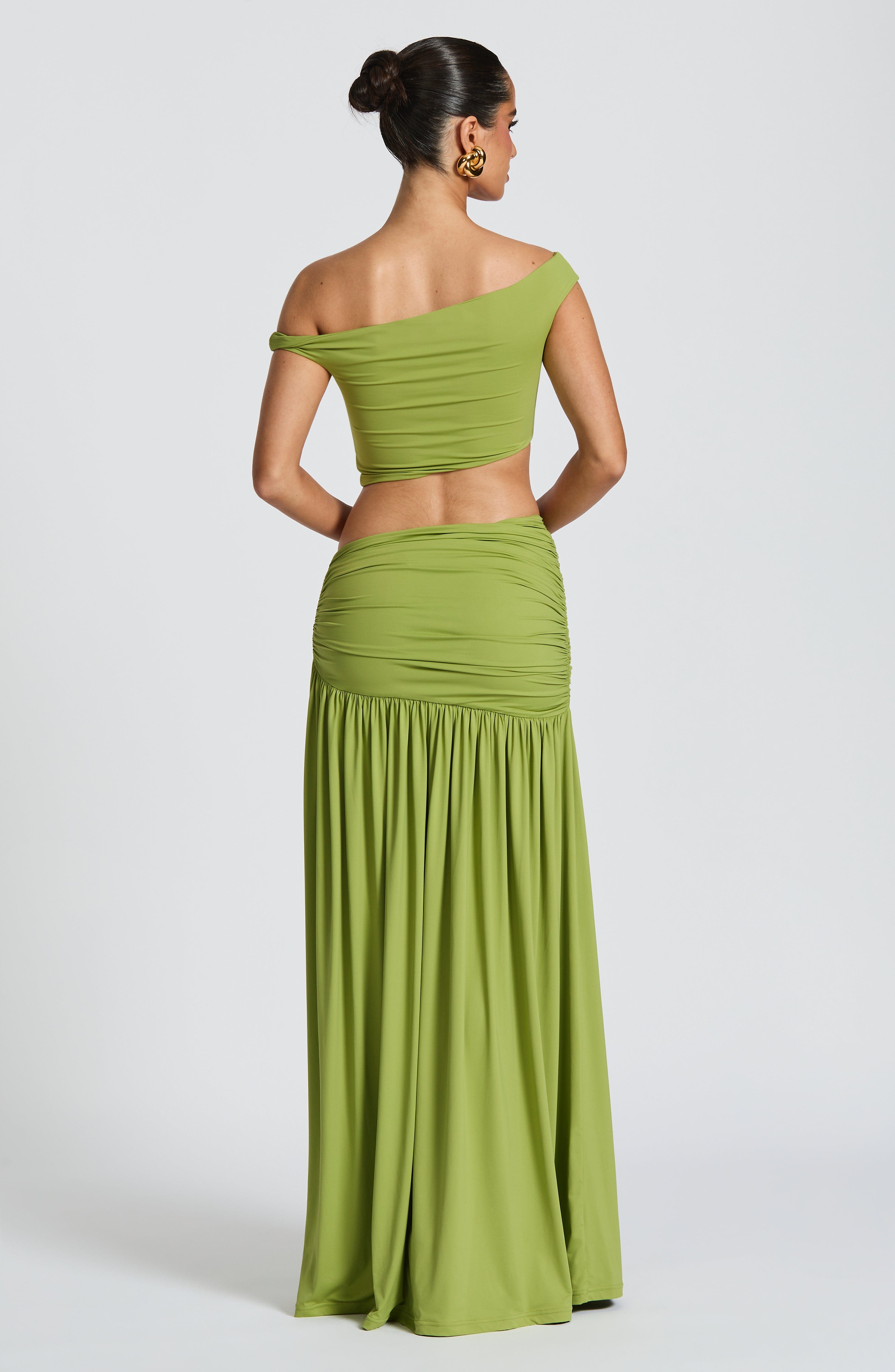 Flourenne Sairina Maxi Skirt in Olive