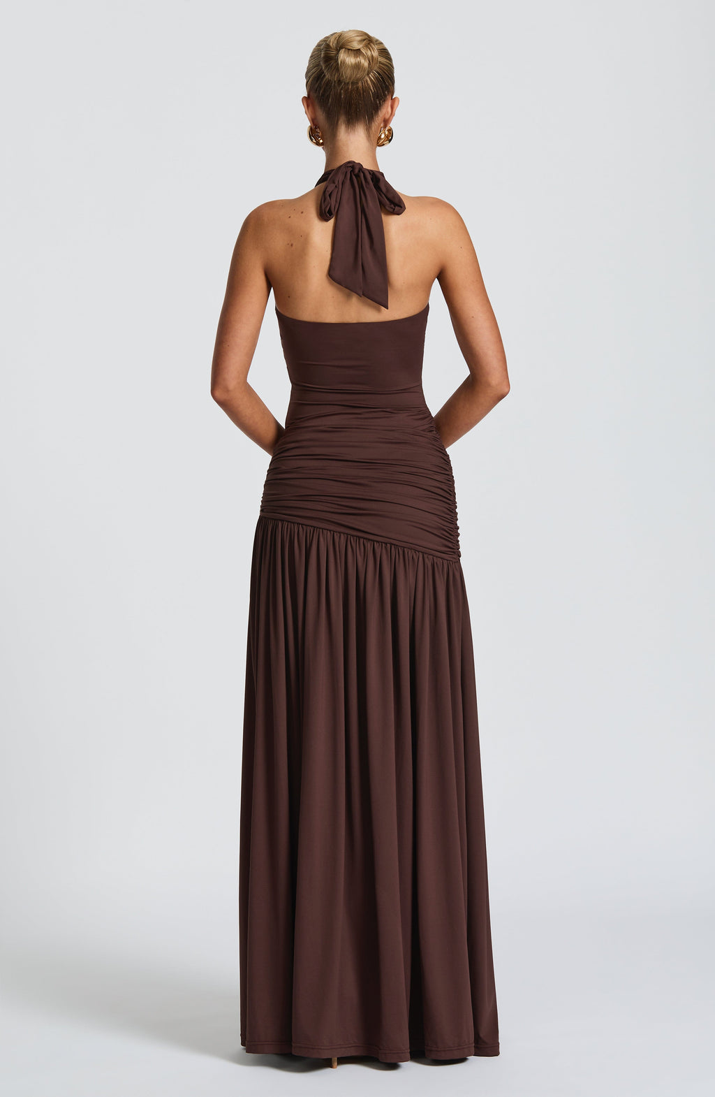 Flourenne Sairina Maxi Skirt in Plum Brown