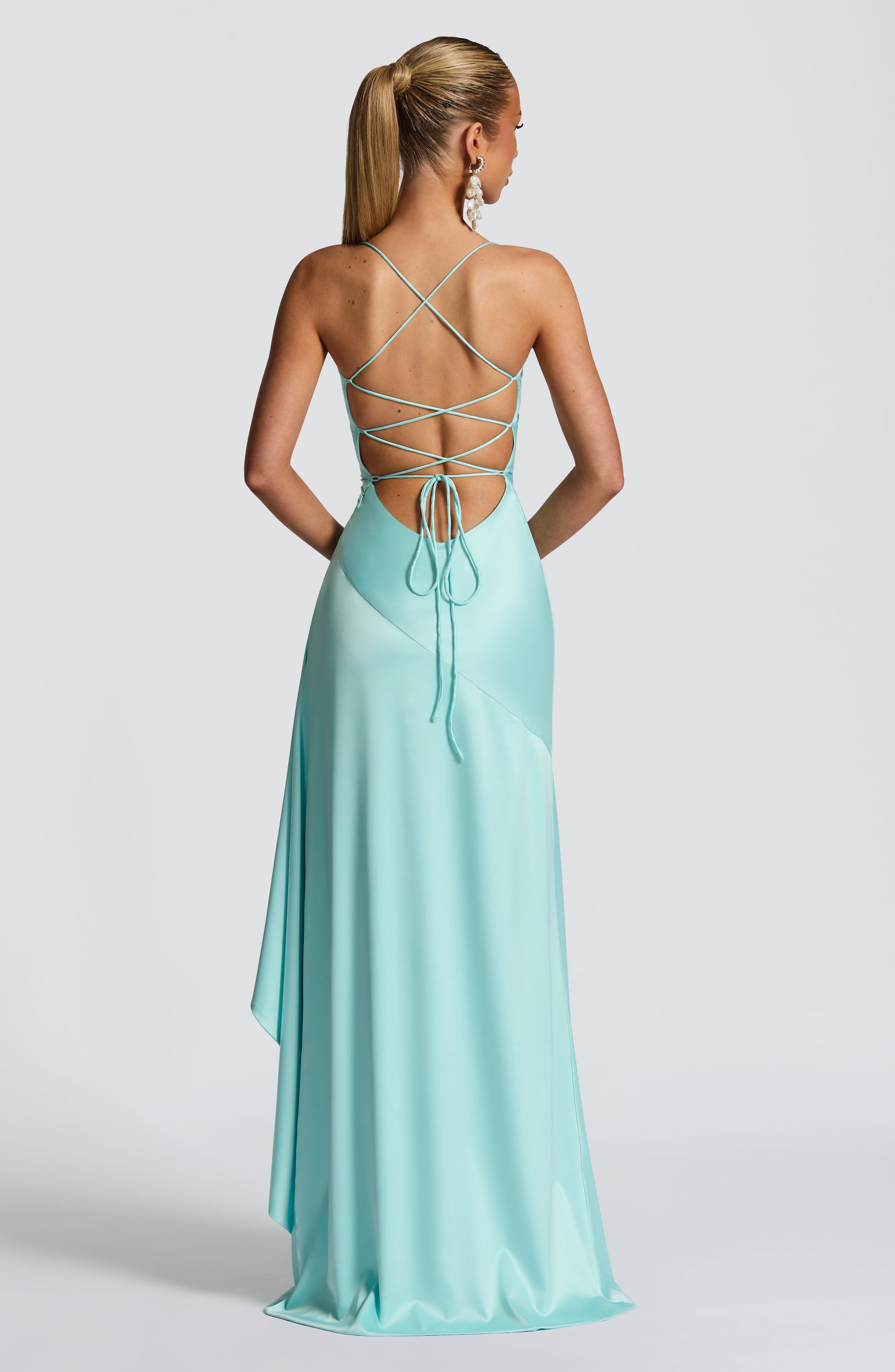 Flourenne Samara Maxi Dress in Aqua