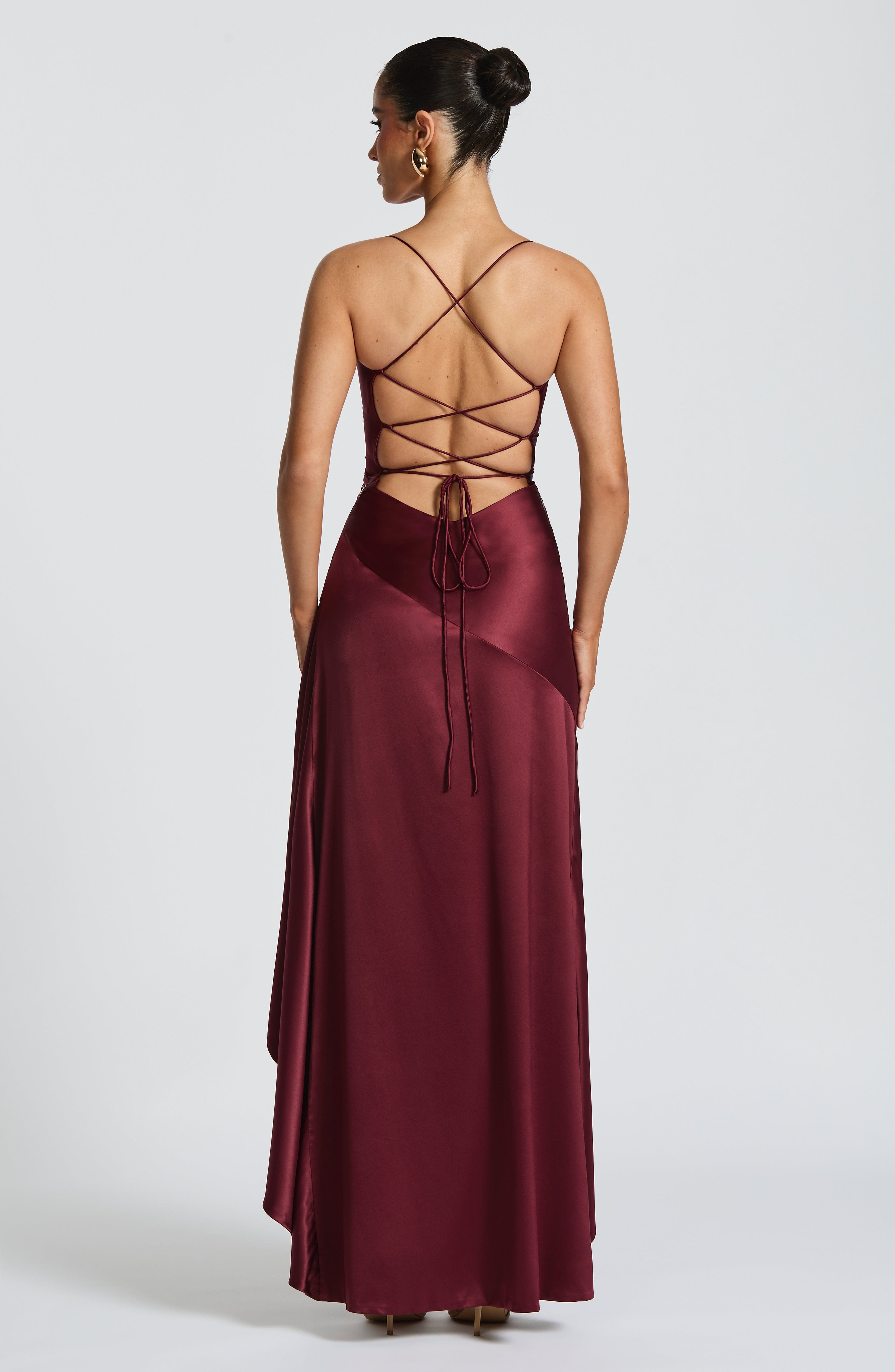 Flourenne Samara Maxi Dress in Cherry Lacquer
