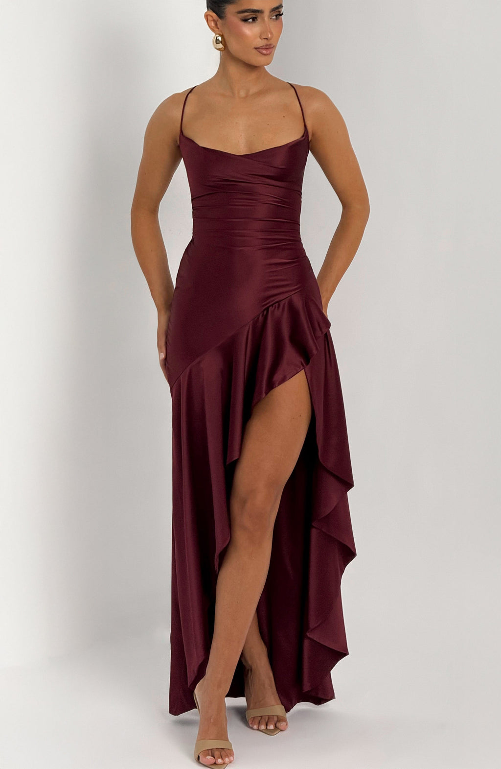 Flourenne Samara Maxi Dress in Cherry Lacquer
