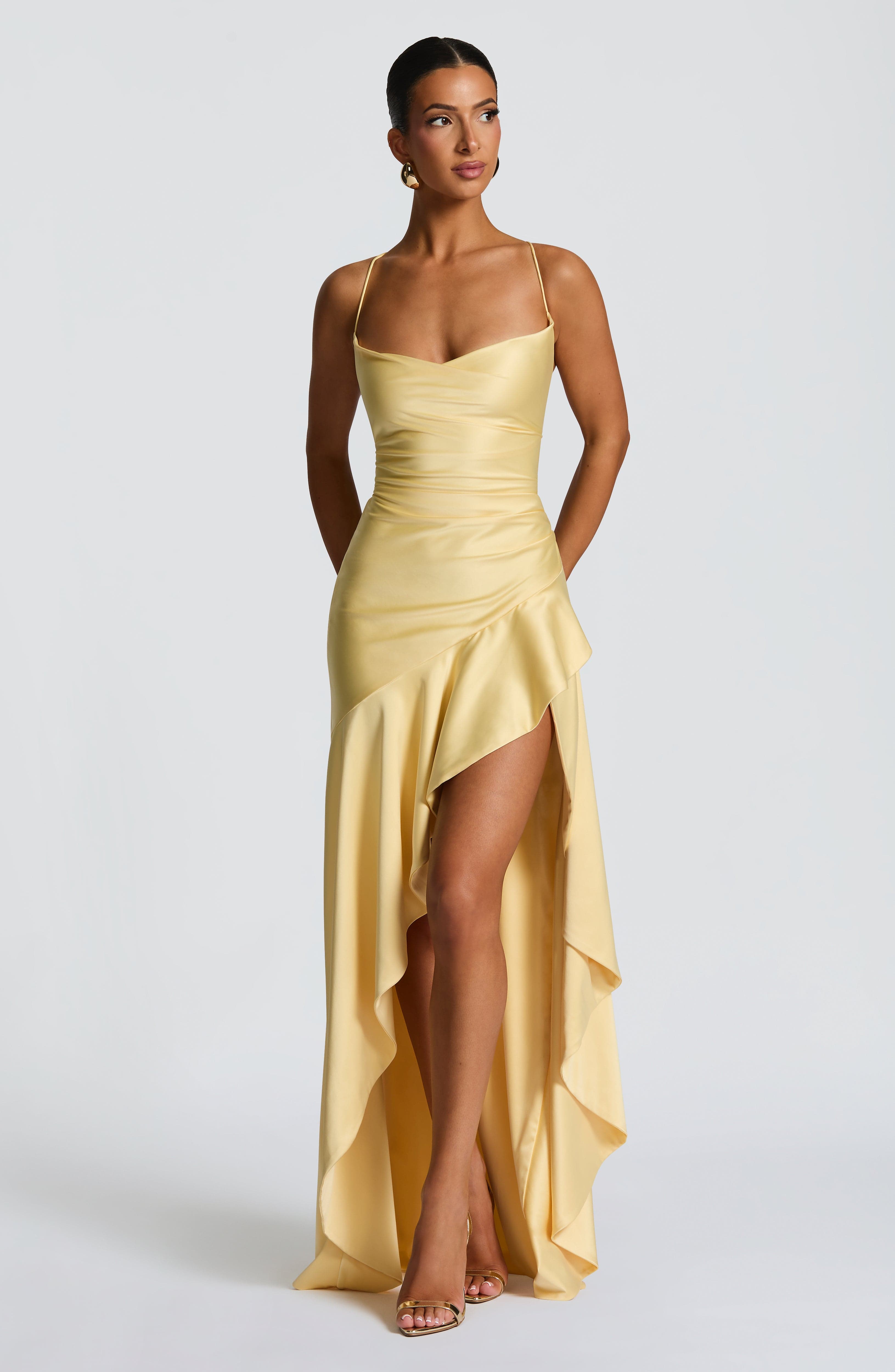 Flourenne Samara Maxi Dress in Lemon