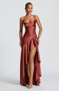 Flourenne Samara Maxi Dress in Rust
