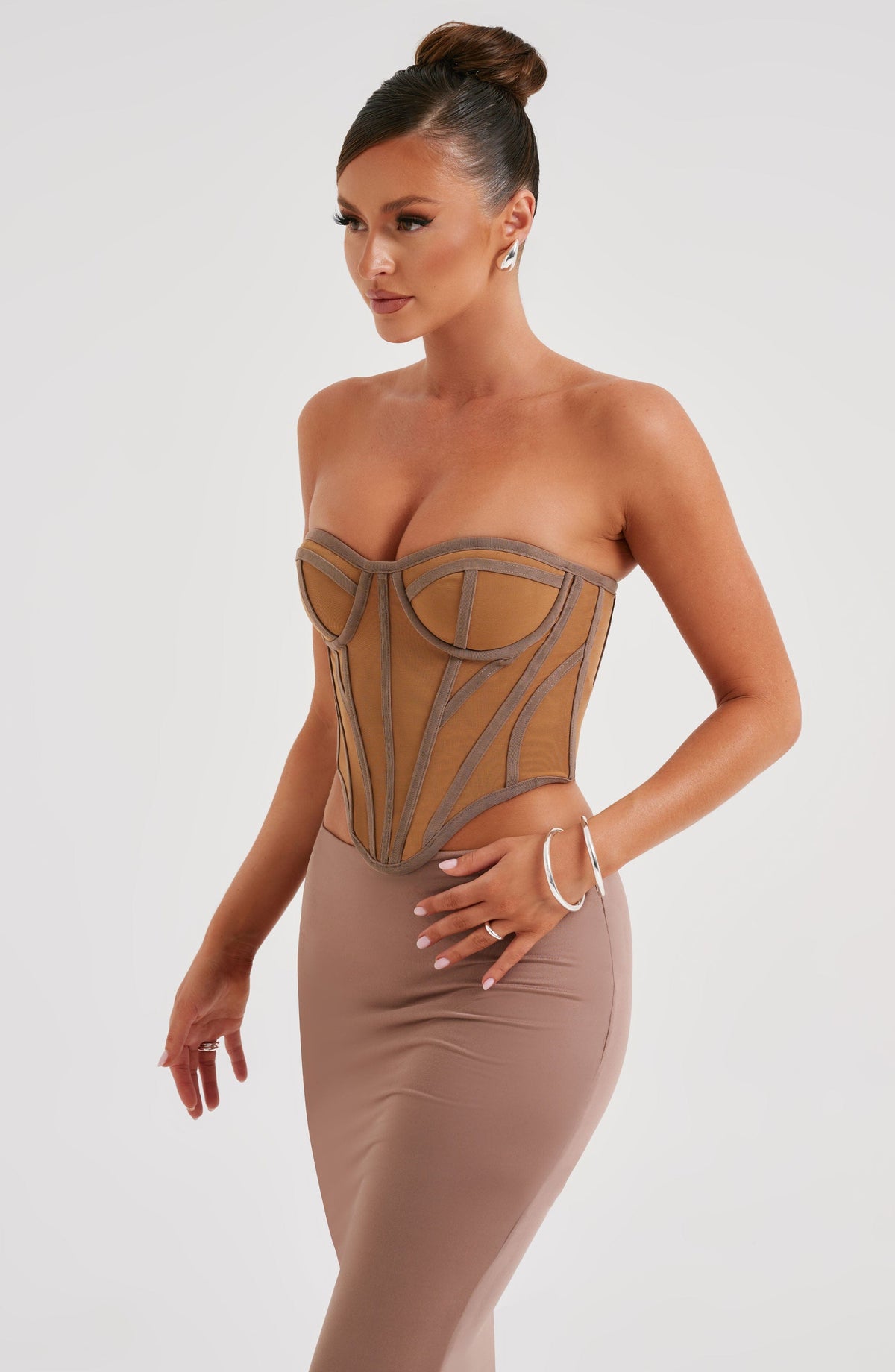 Flourenne Santina Corset in Chocolate Nude
