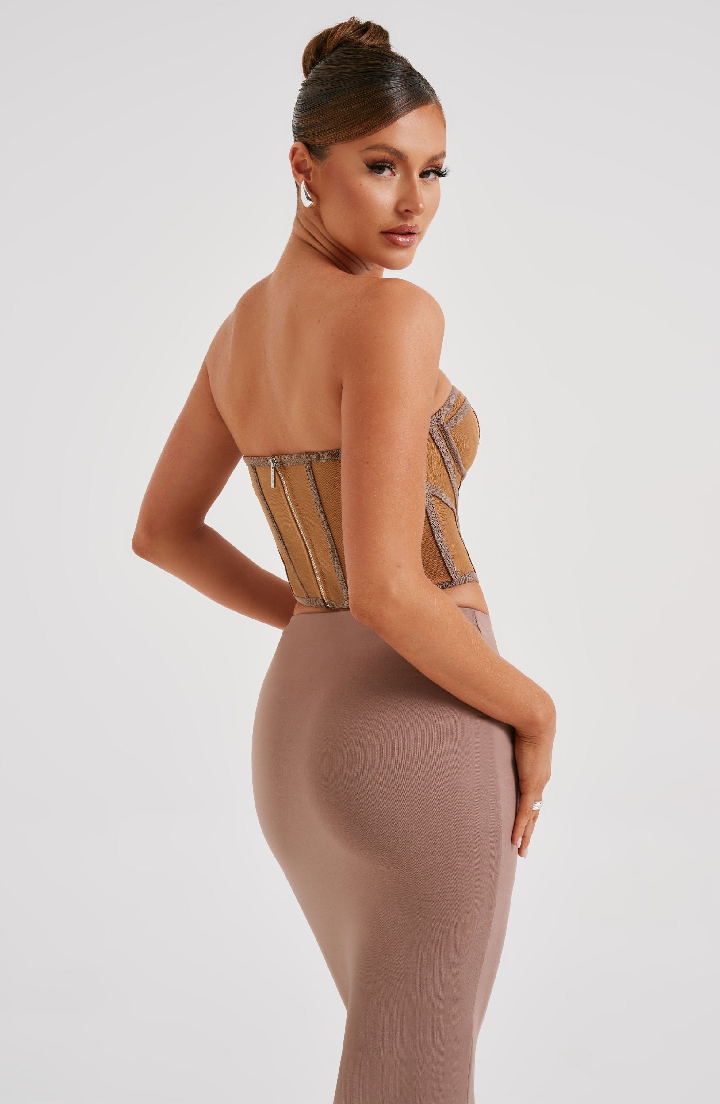 Flourenne Santina Corset in Chocolate Nude