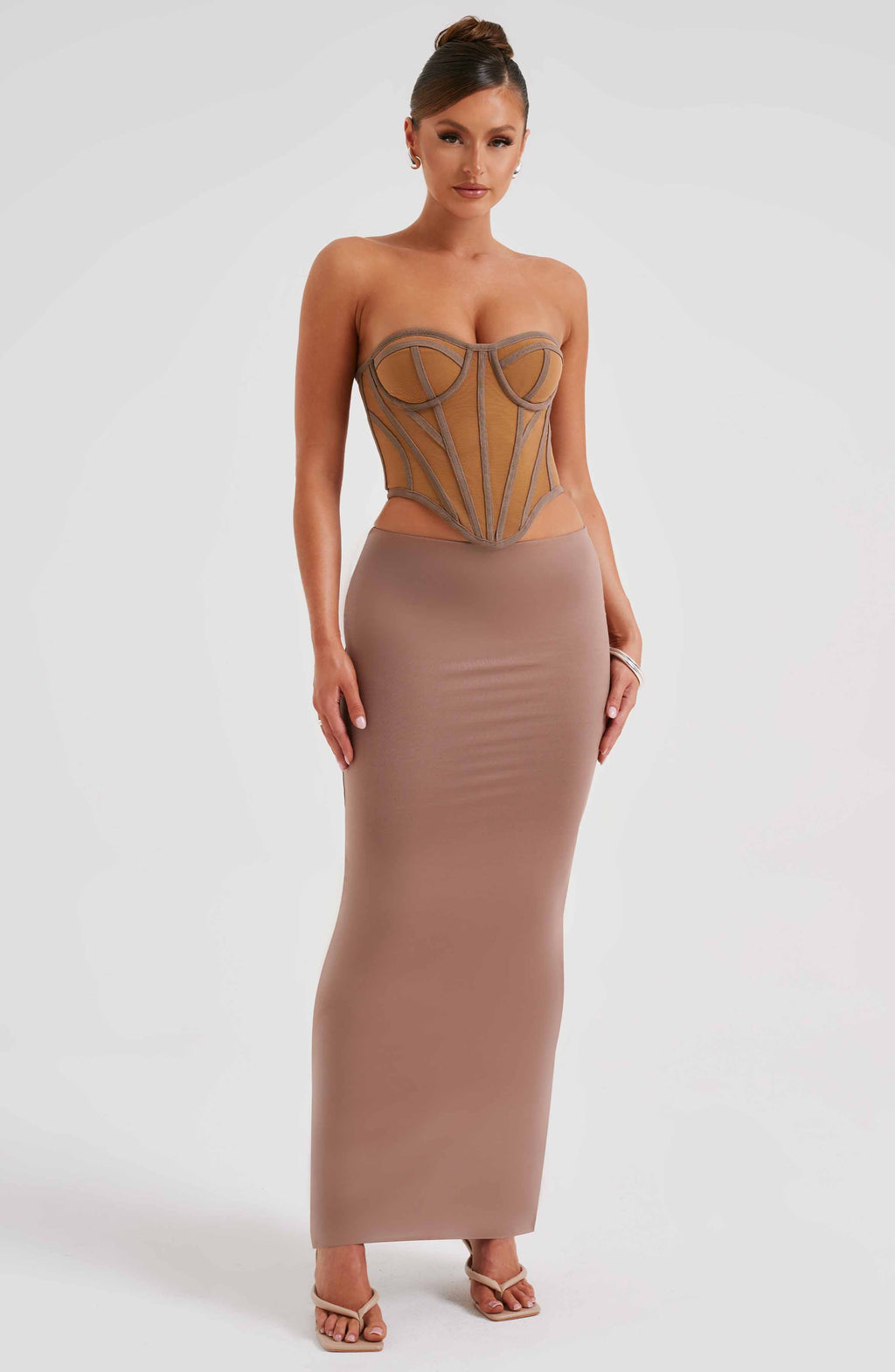 Flourenne Santina Corset in Chocolate Nude