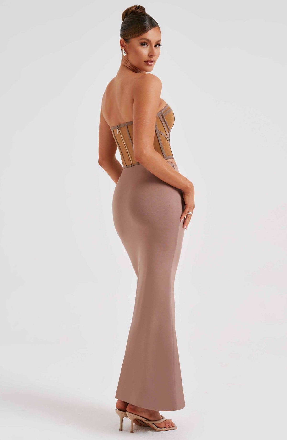 Flourenne Santina Corset in Chocolate Nude