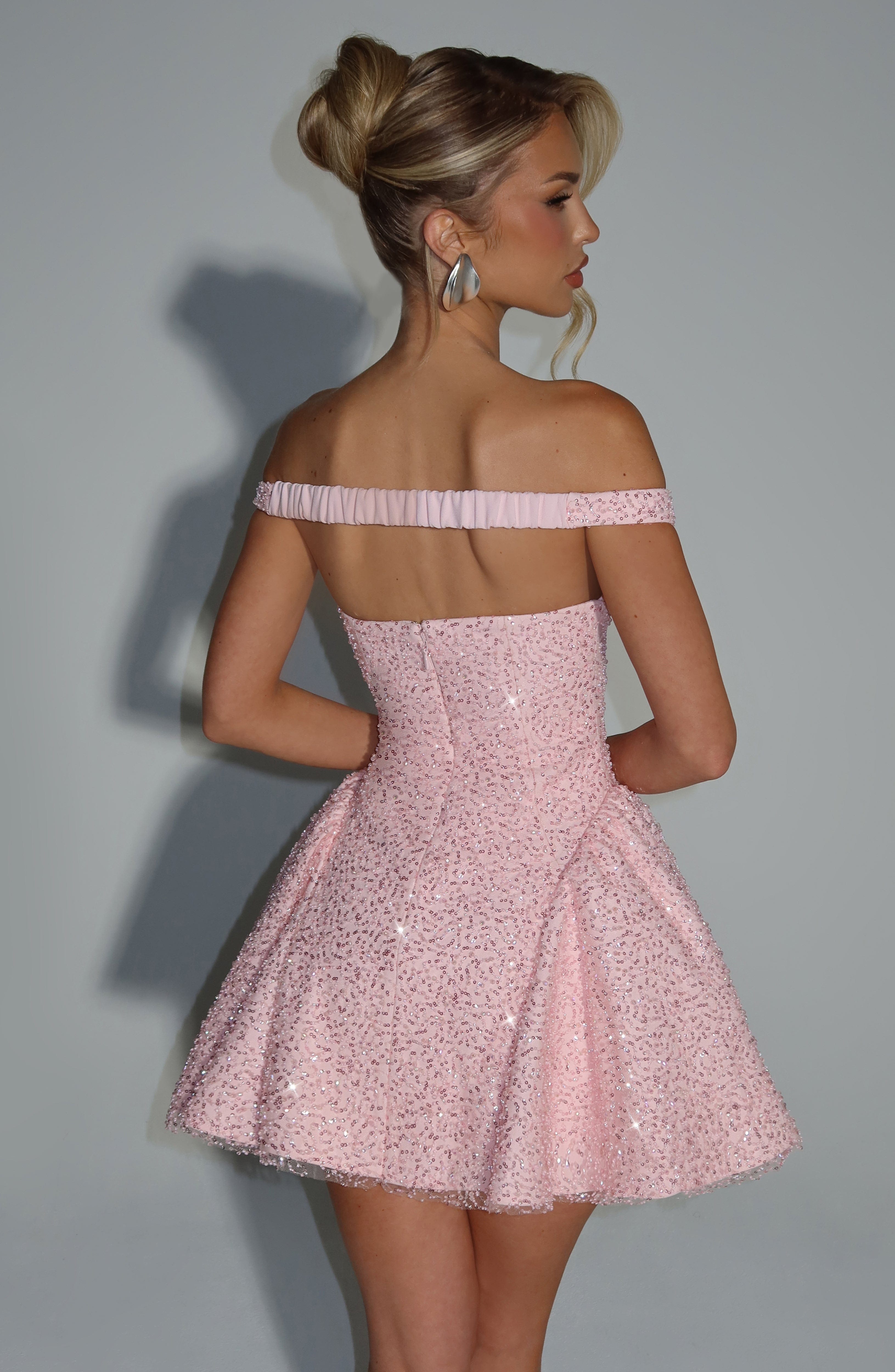 Flourenne Saphyra Mini Dress in Blush