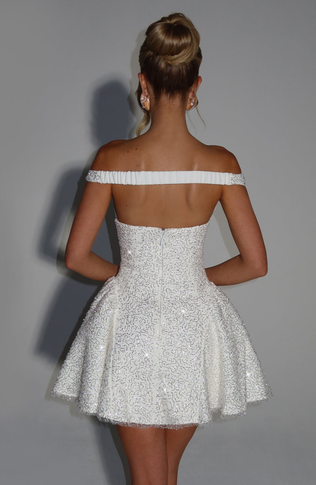 Flourenne Saphyra Mini Dress in Ivory