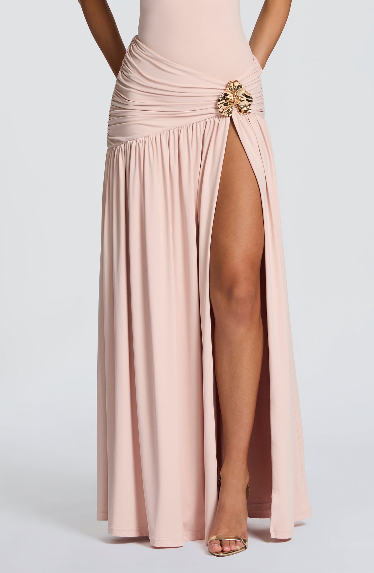 Flourenne Sarai Maxi Skirt in Soft Blush