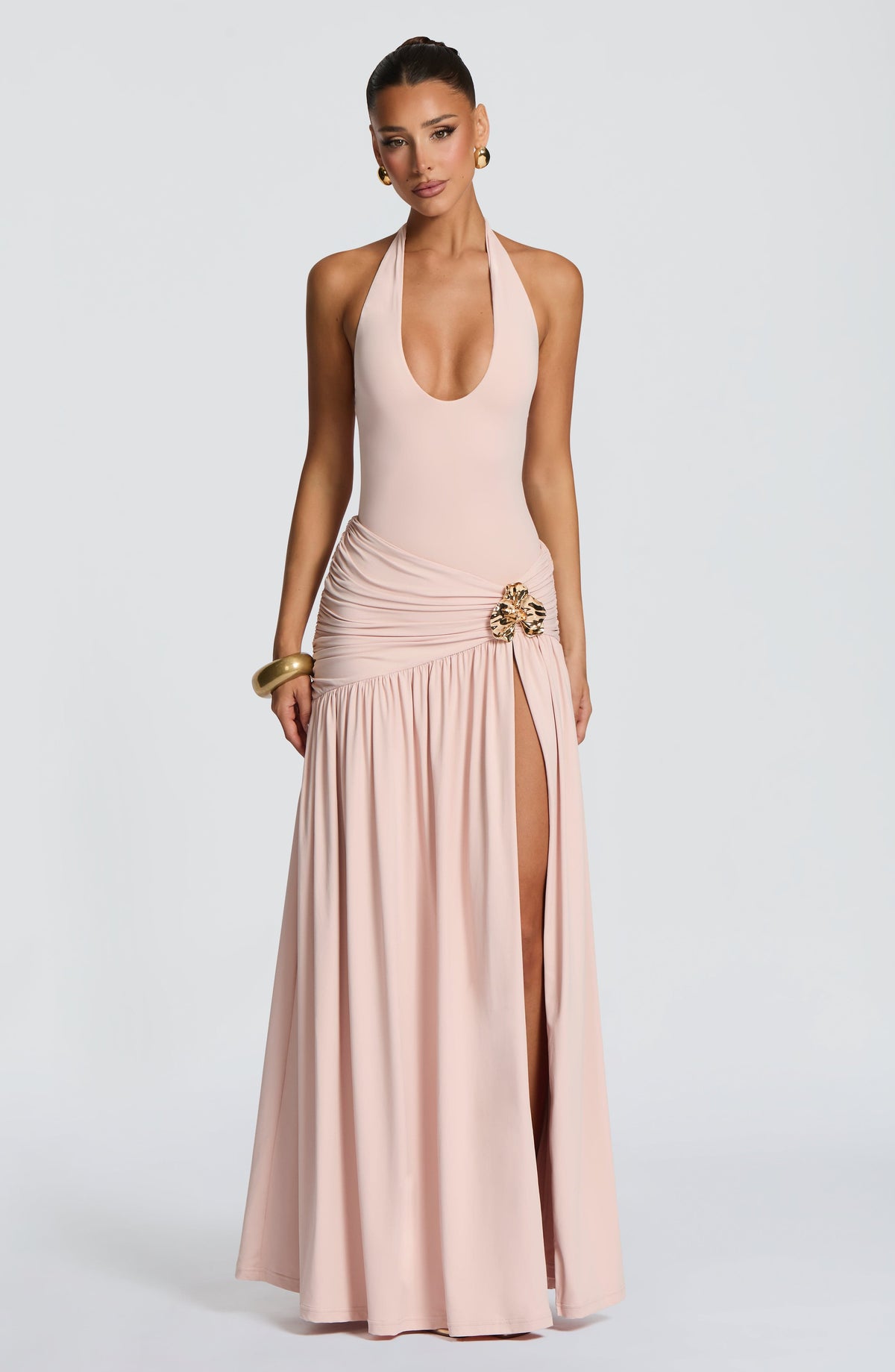 Flourenne Sarai Maxi Skirt in Soft Blush