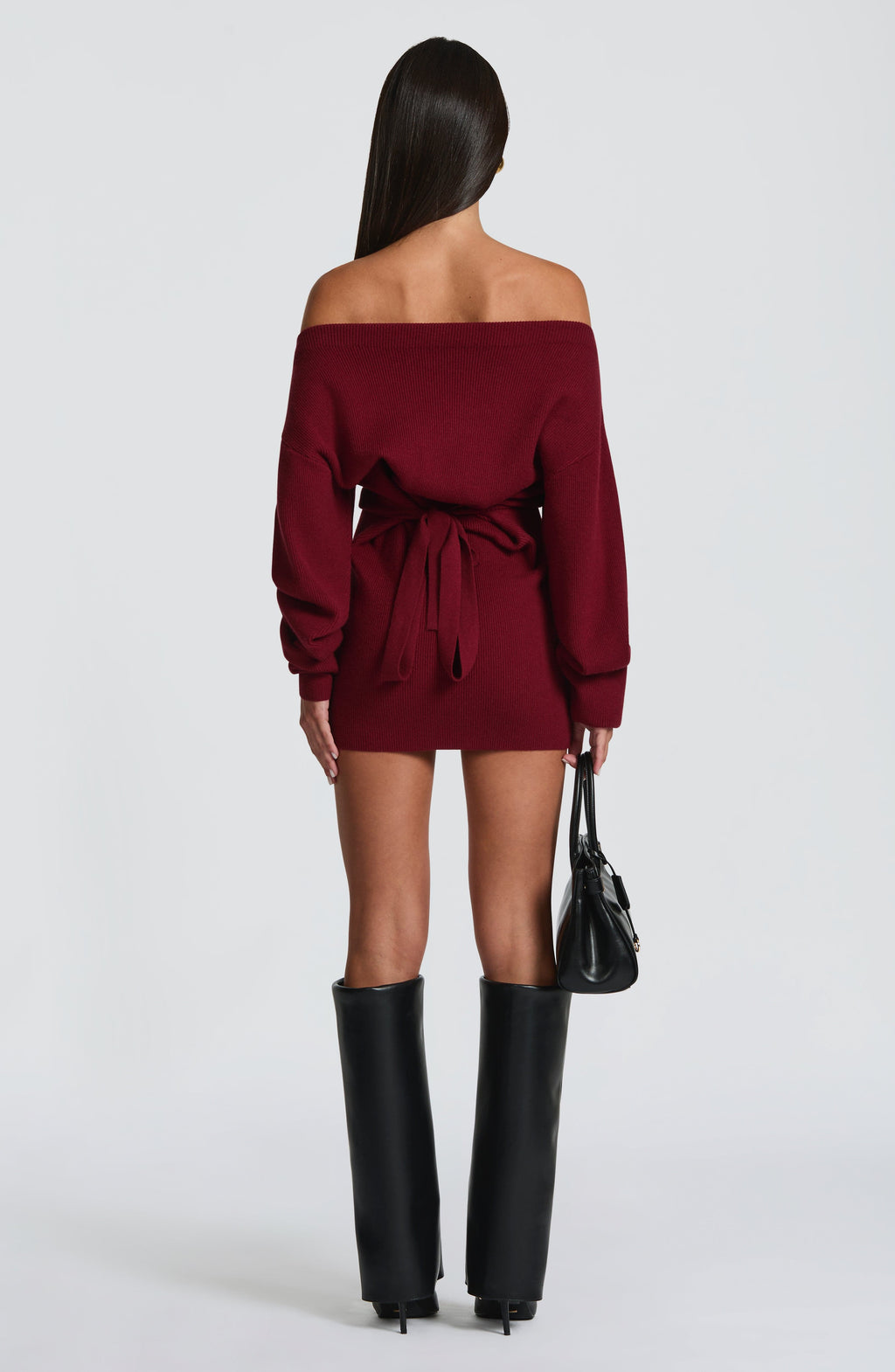 Flourenne Sawyn Mini Dress in Burgundy