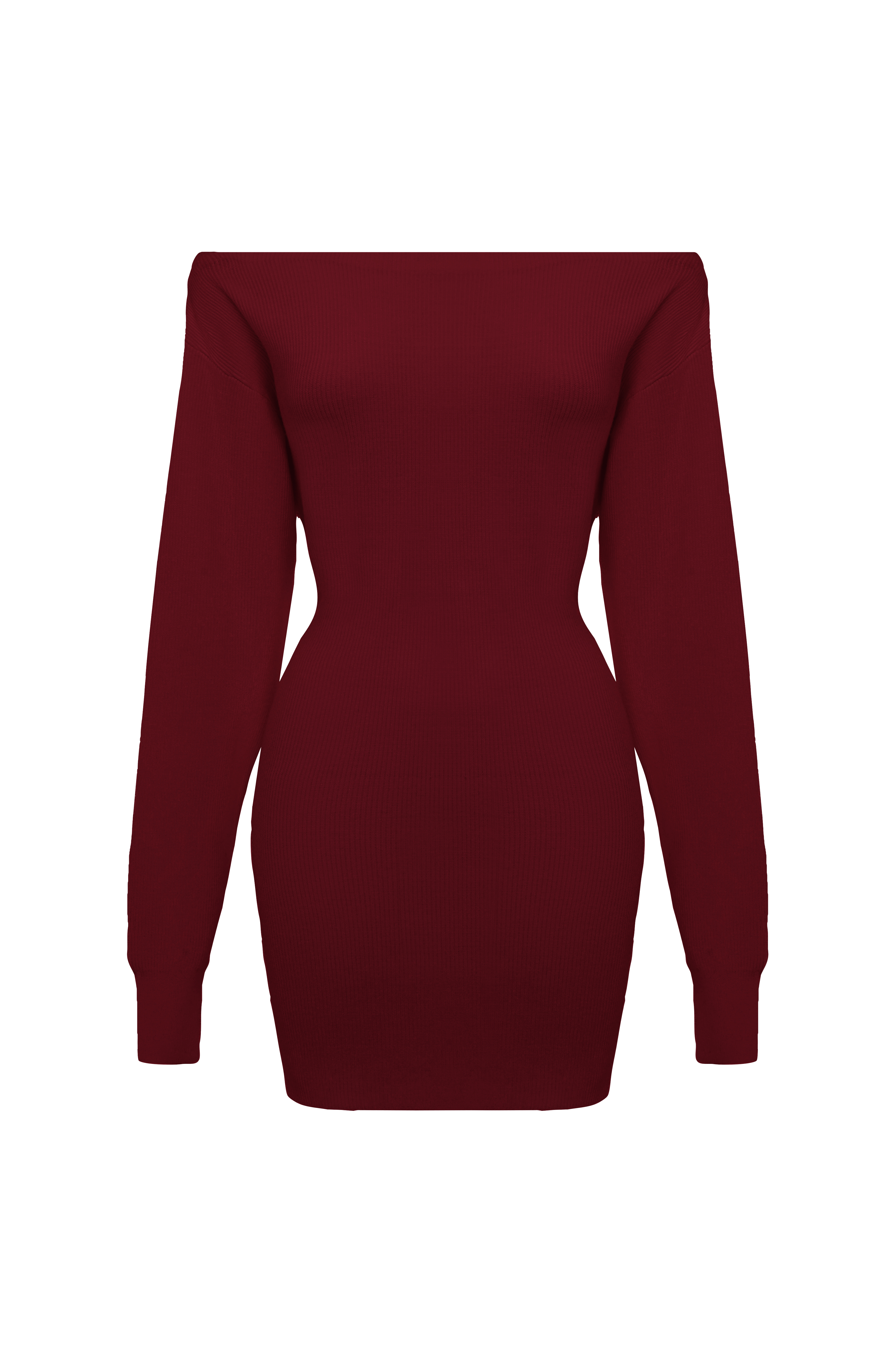 Flourenne Sawyn Mini Dress in Burgundy