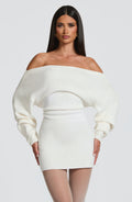 Flourenne Sawyn Mini Dress in Ivory