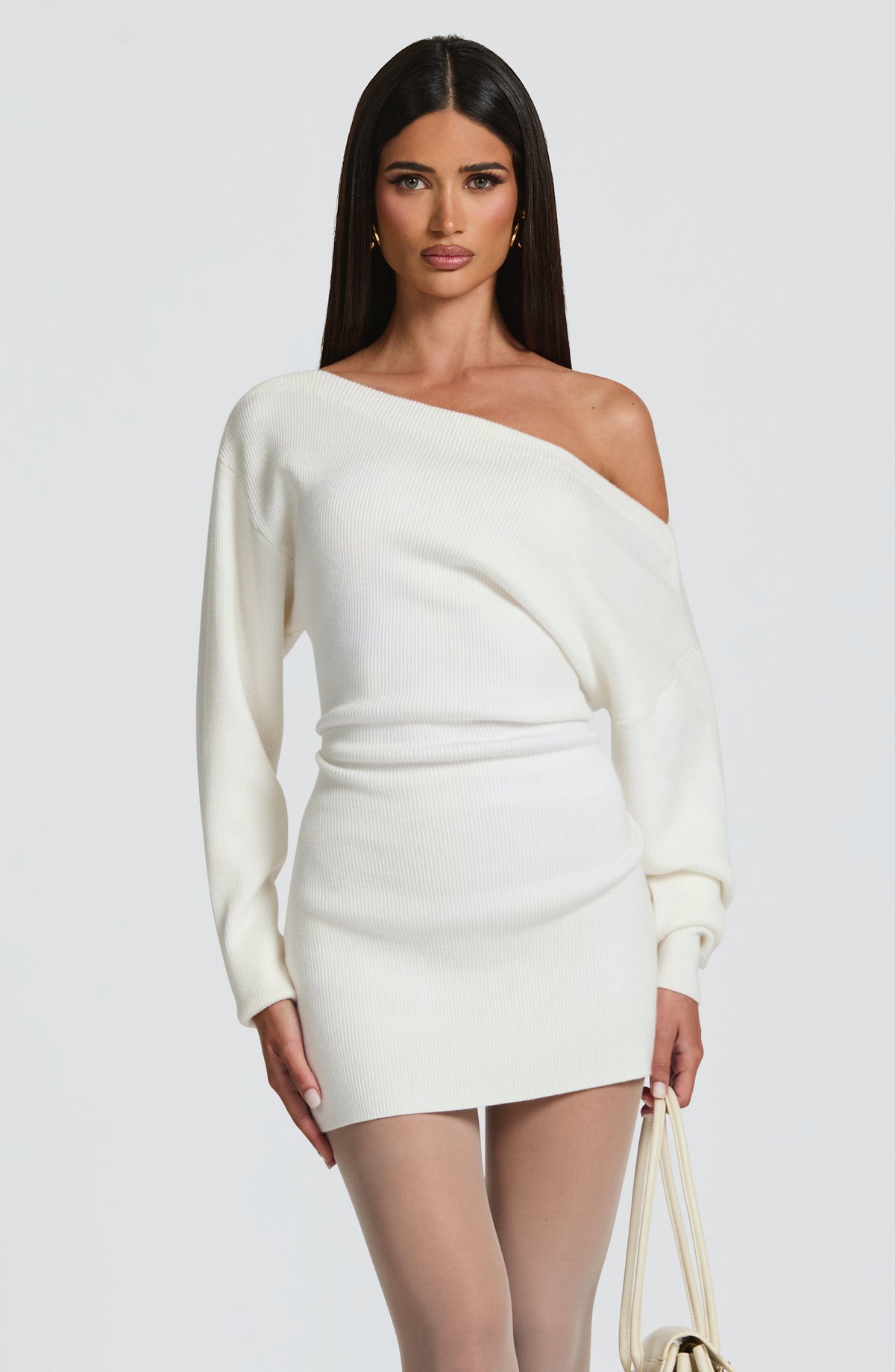 Flourenne Sawyn Mini Dress in Ivory