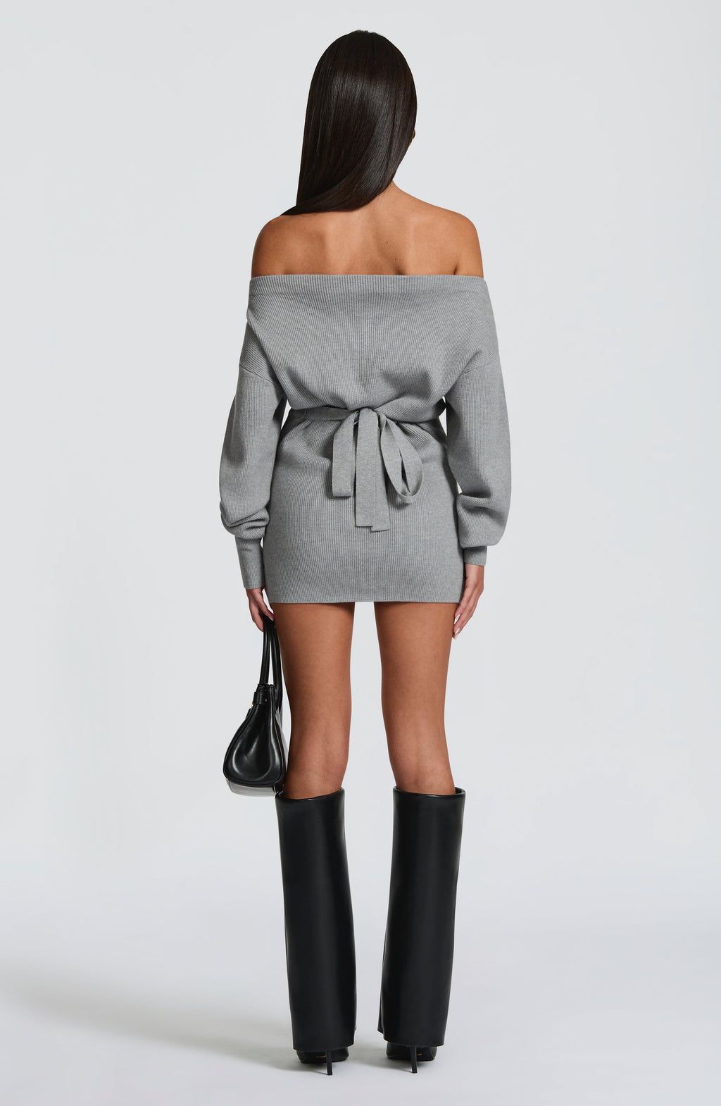 Flourenne Sawyn Mini Dress in Light Grey