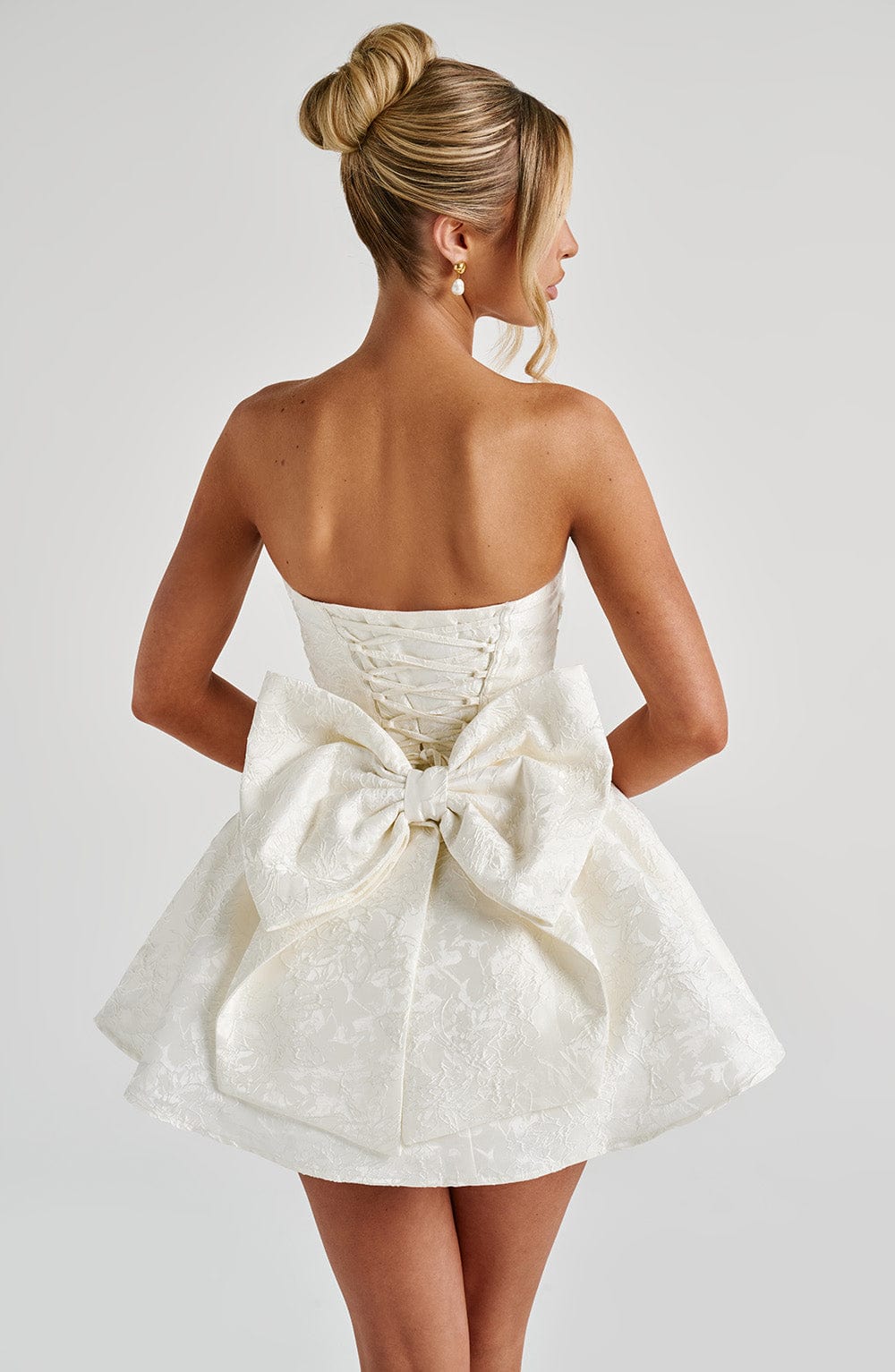 Flourenne Selene Mini Dress in Ivory