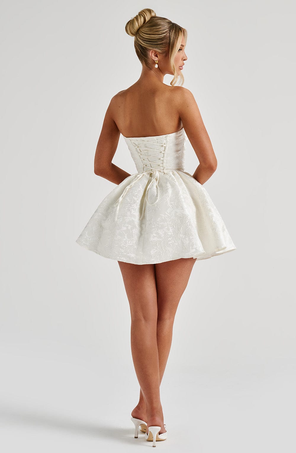 Flourenne Selene Mini Dress in Ivory