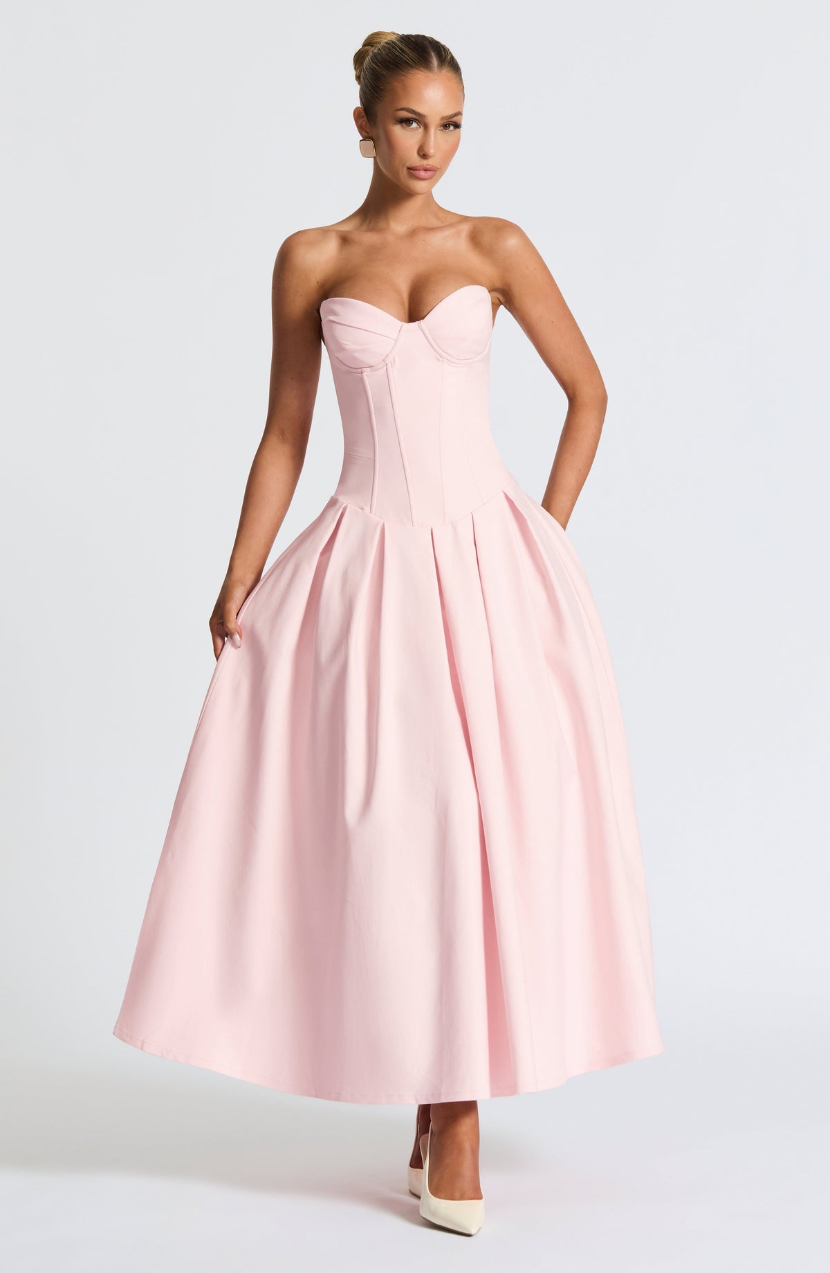 Flourenne Selma Midi Dress in Blush