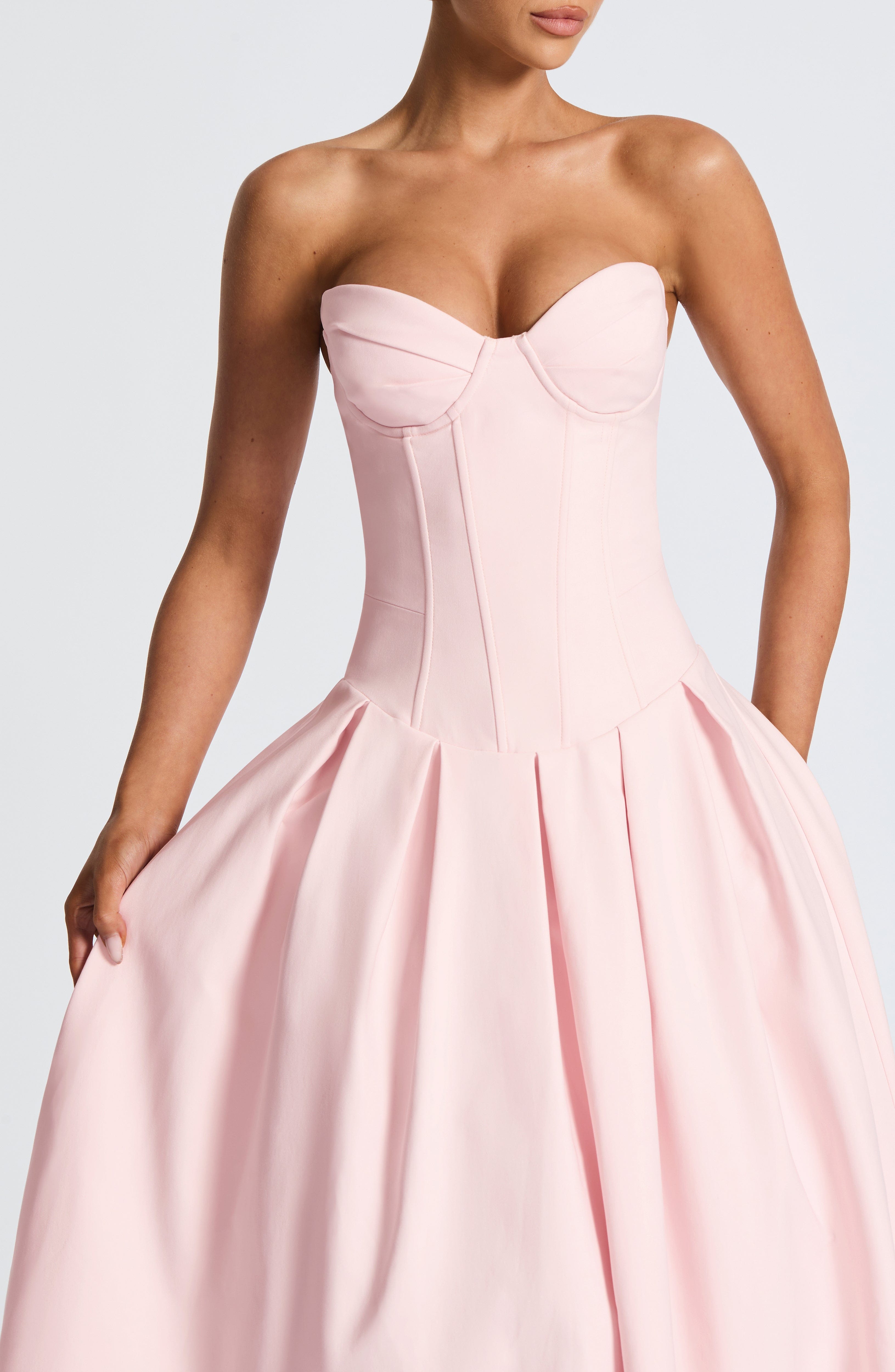 Flourenne Selma Midi Dress in Blush