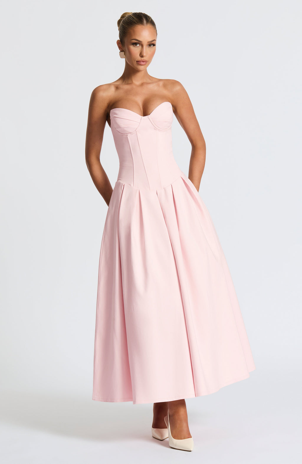 Flourenne Selma Midi Dress in Blush
