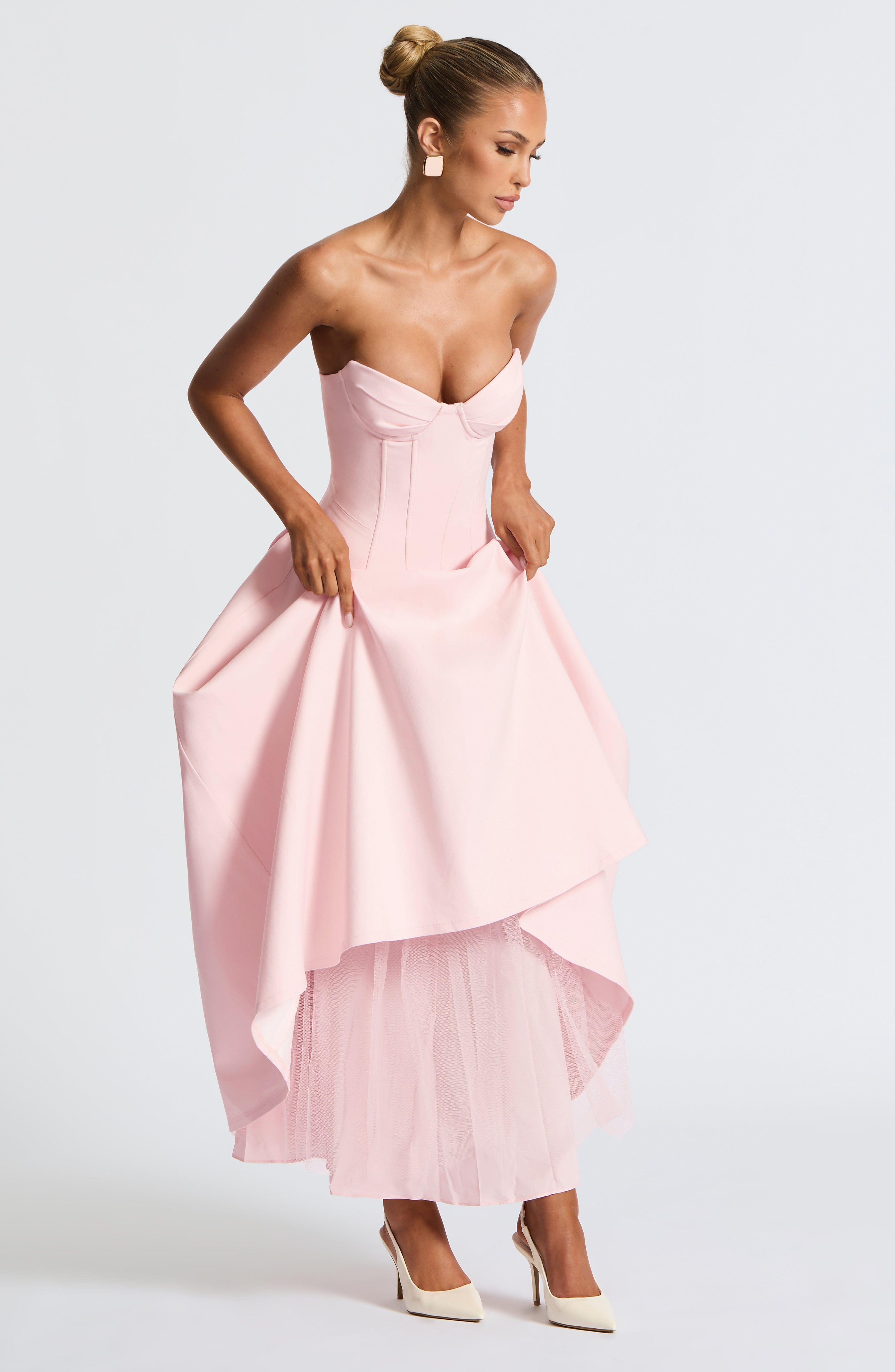 Flourenne Selma Midi Dress in Blush