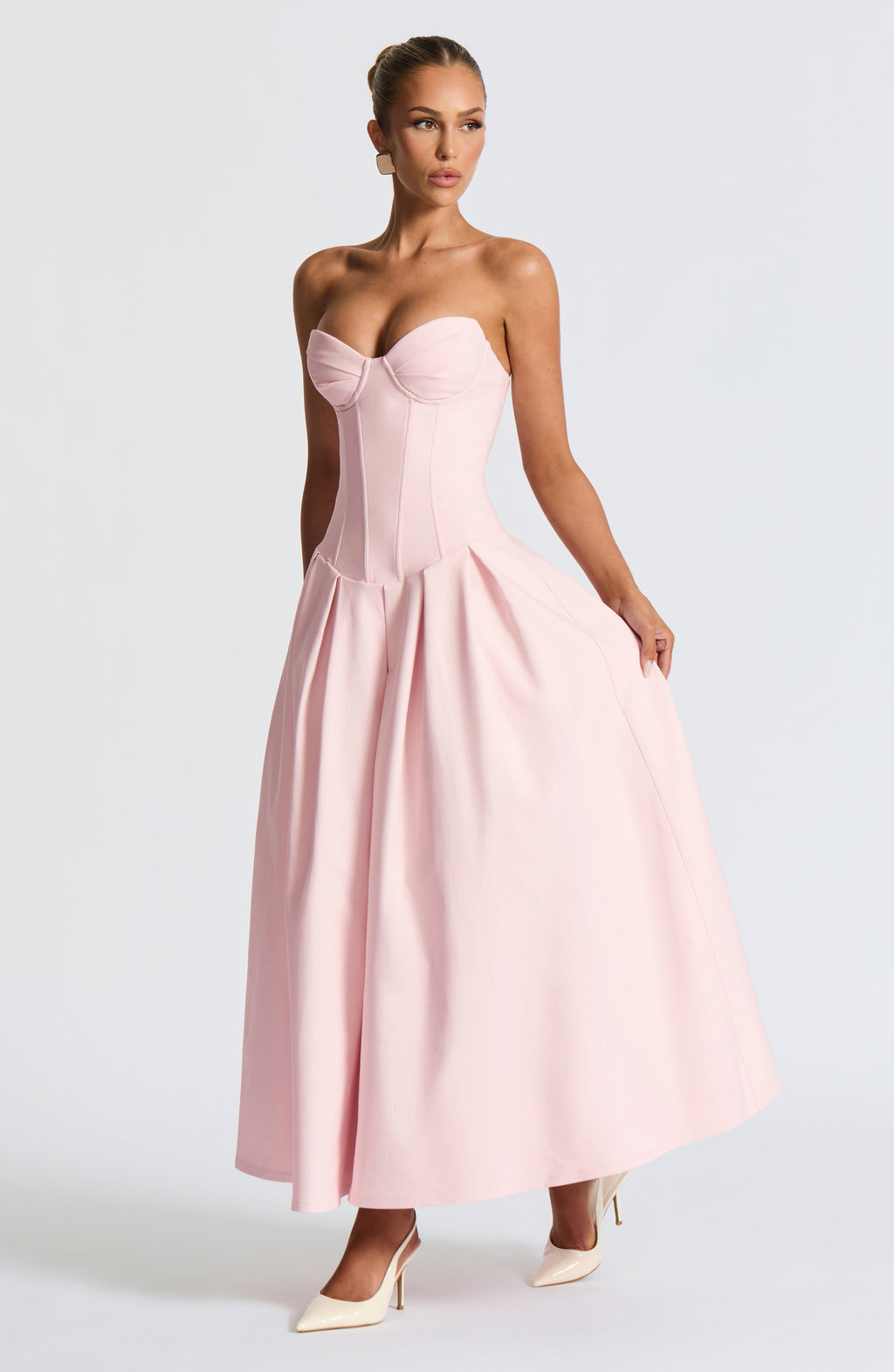 Flourenne Selma Midi Dress in Blush