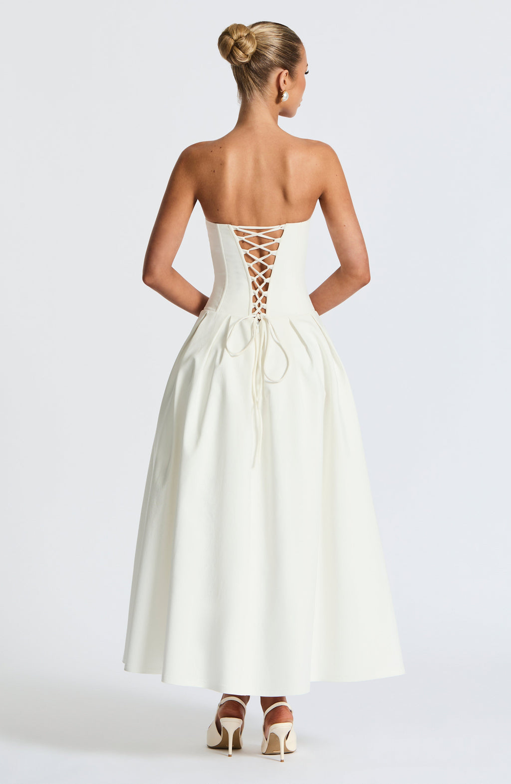 Flourenne Selma Midi Dress in Ivory