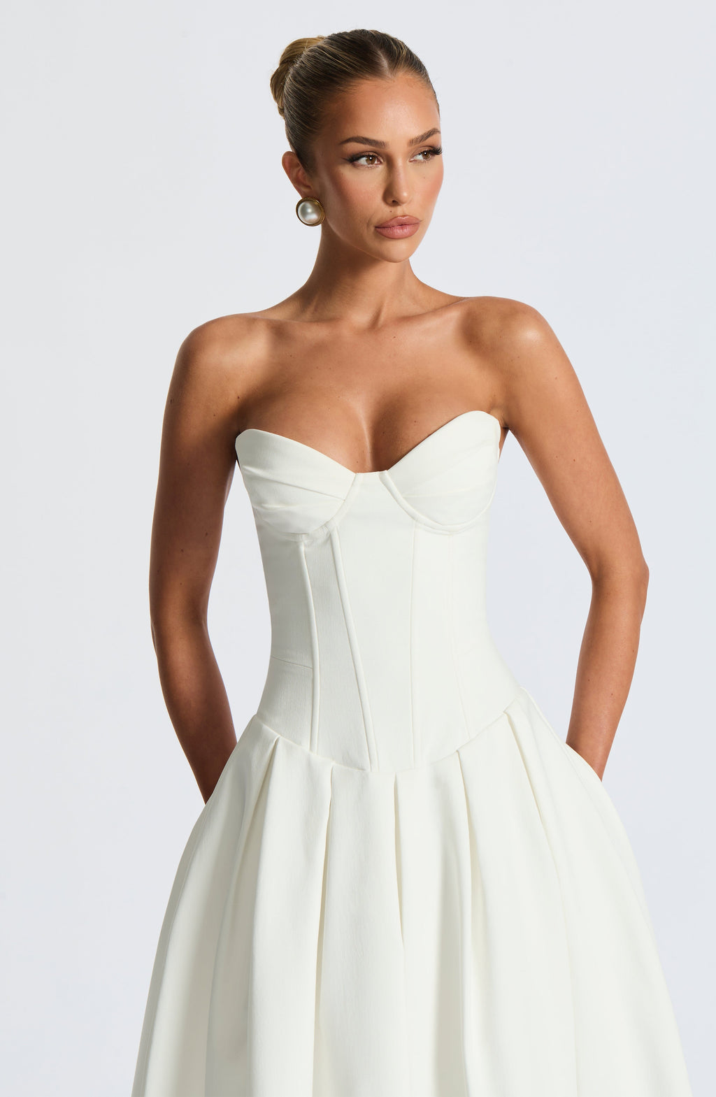 Flourenne Selma Midi Dress in Ivory
