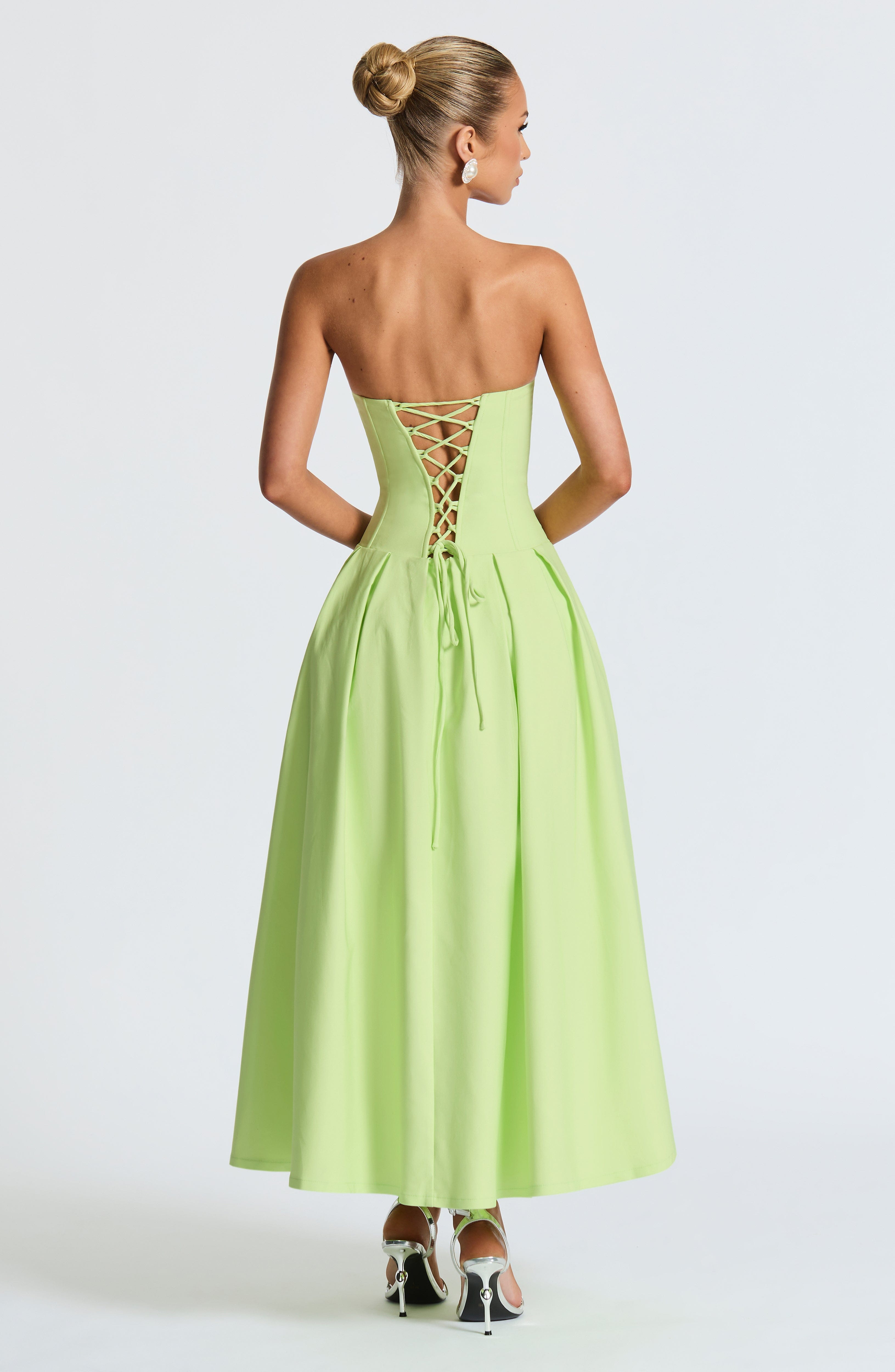 Flourenne Selma Midi Dress in Lime