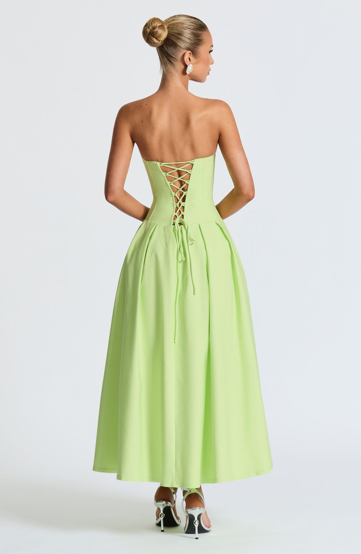 Flourenne Selma Midi Dress in Lime