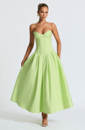 Flourenne Selma Midi Dress in Lime