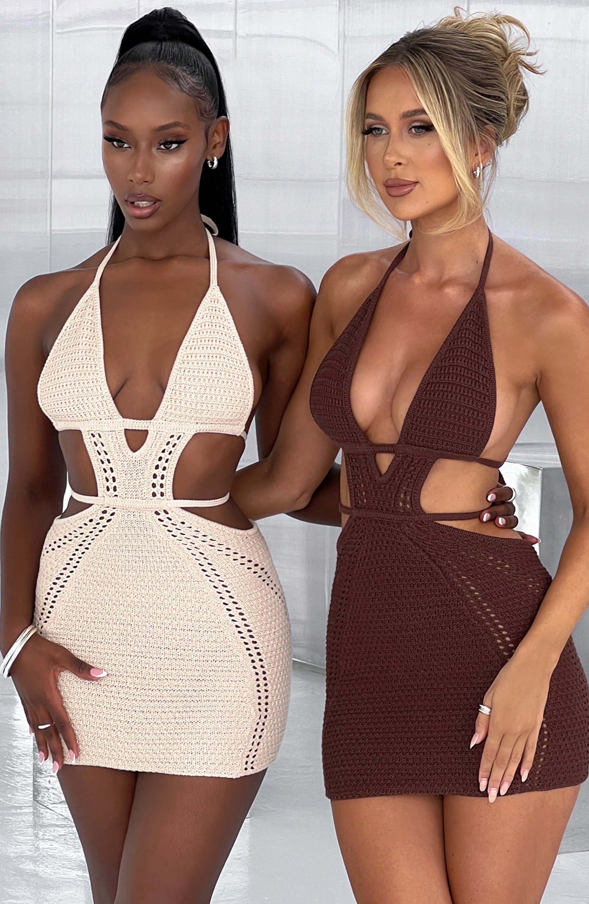 Flourenne Serena Mini Dress in Chocolate