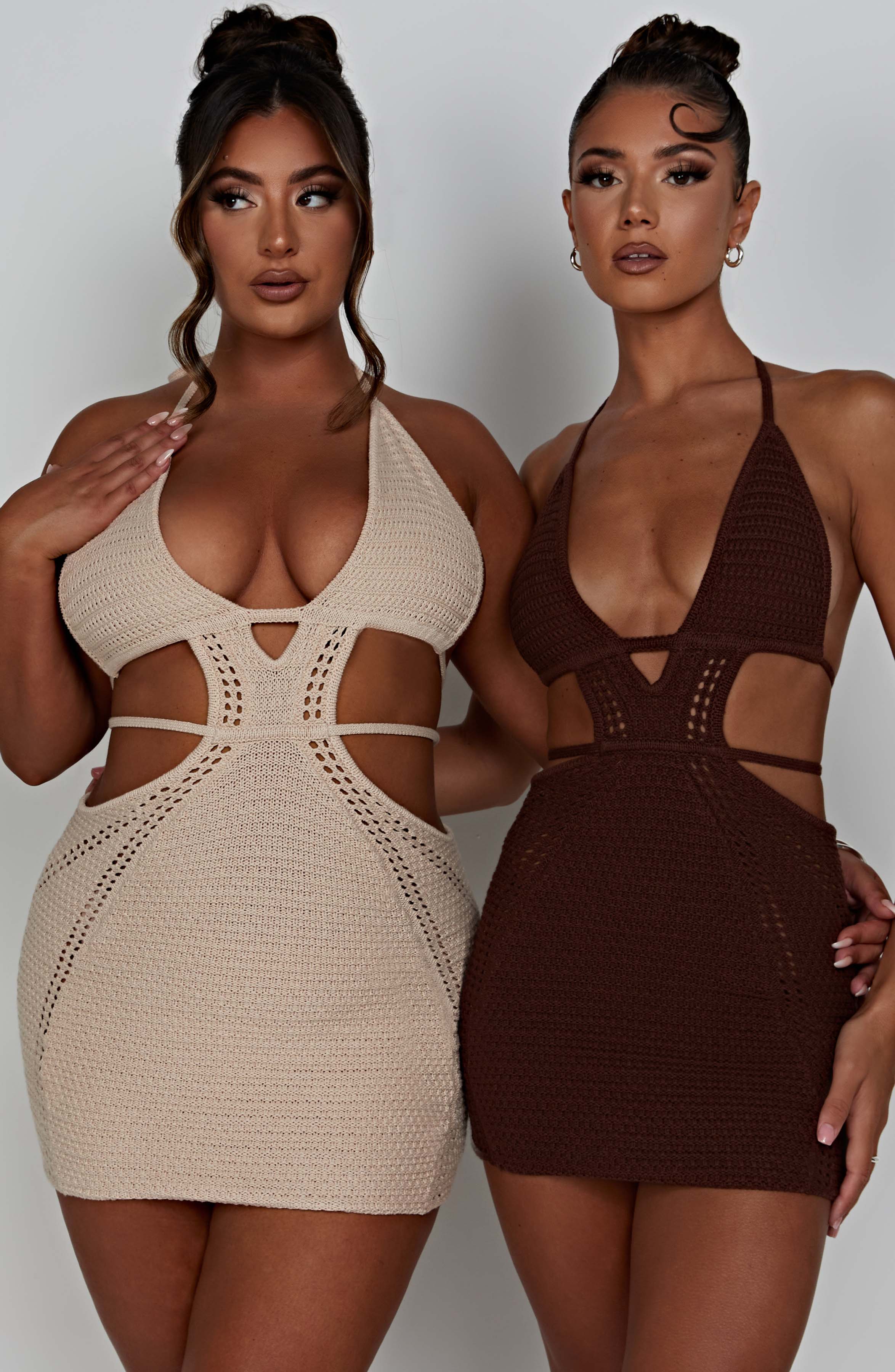 Flourenne Serena Mini Dress in Chocolate