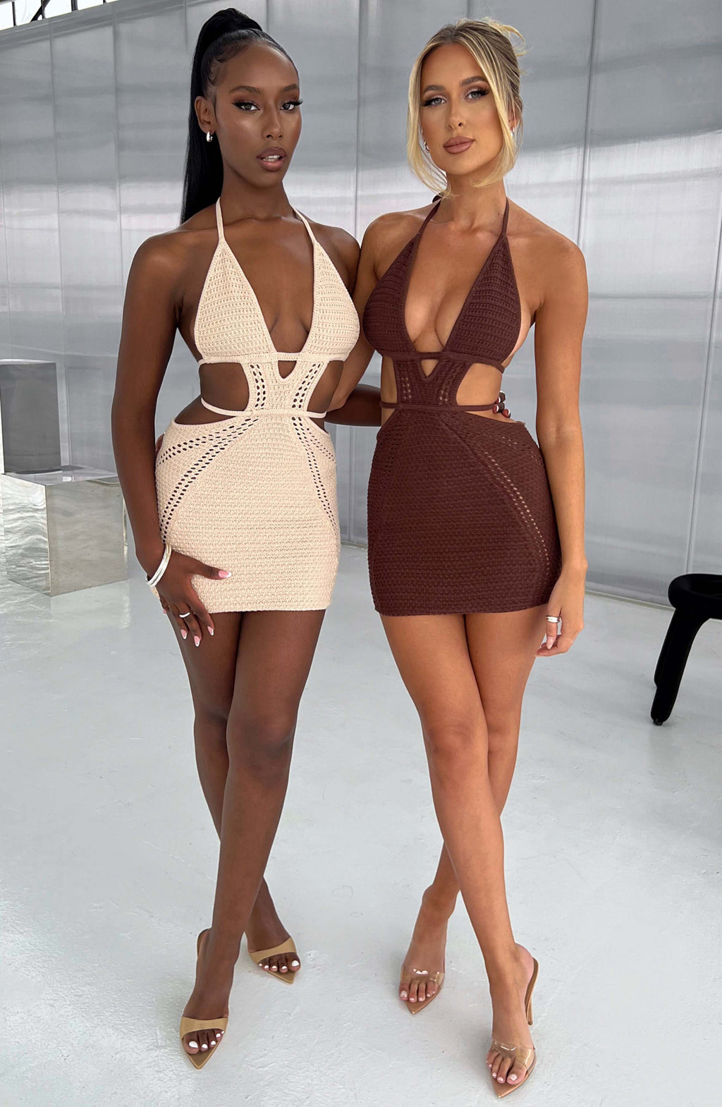 Flourenne Serena Mini Dress in Chocolate