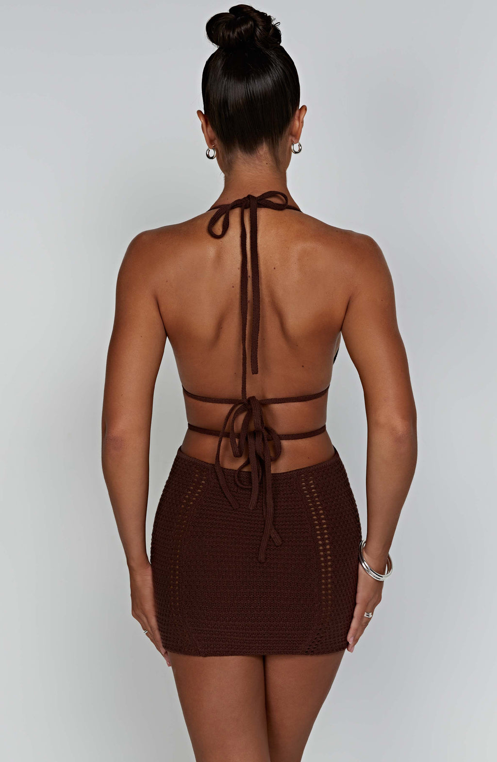 Flourenne Serena Mini Dress in Chocolate