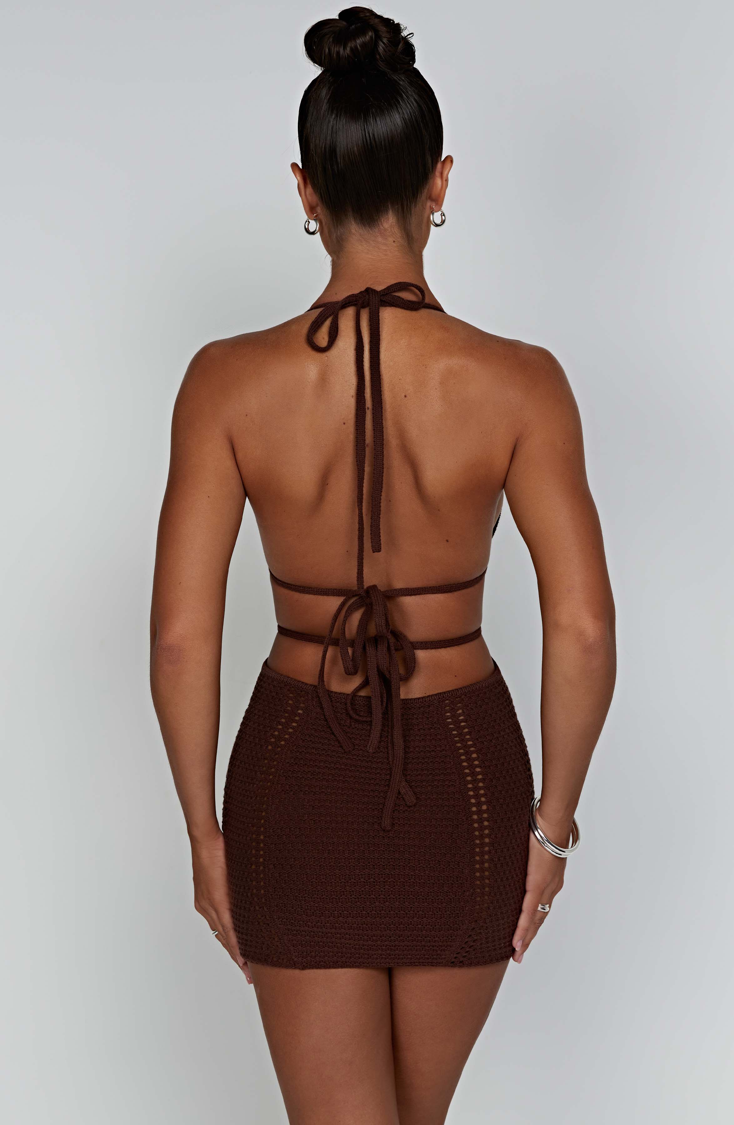 Flourenne Serena Mini Dress in Chocolate