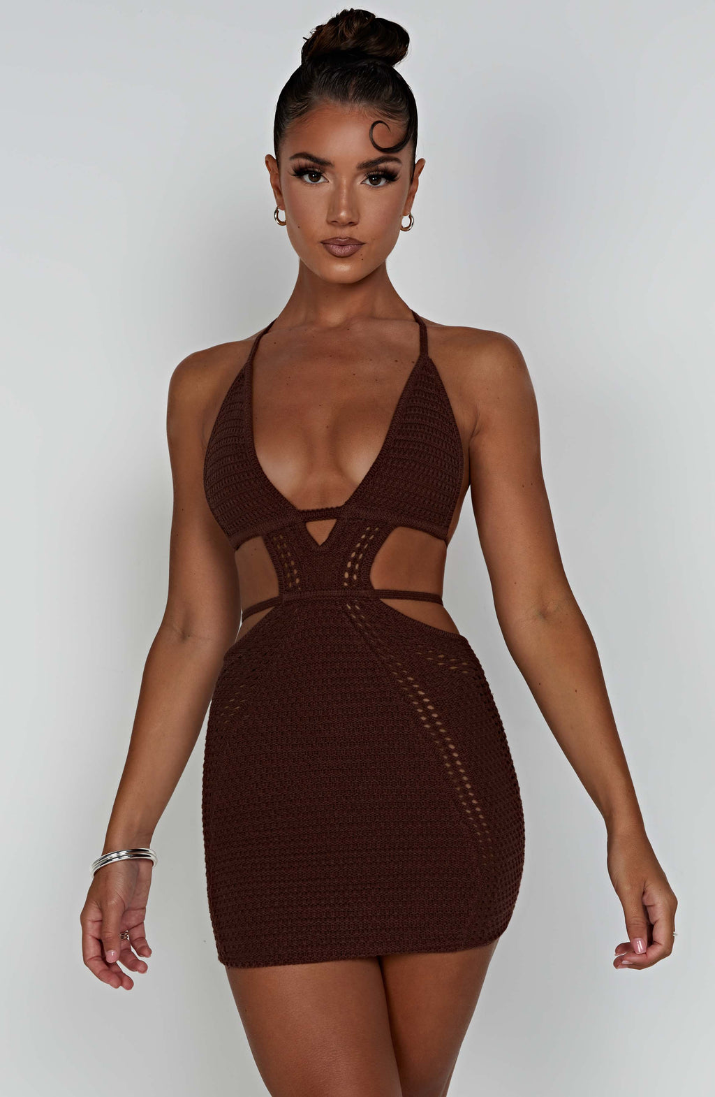 Flourenne Serena Mini Dress in Chocolate