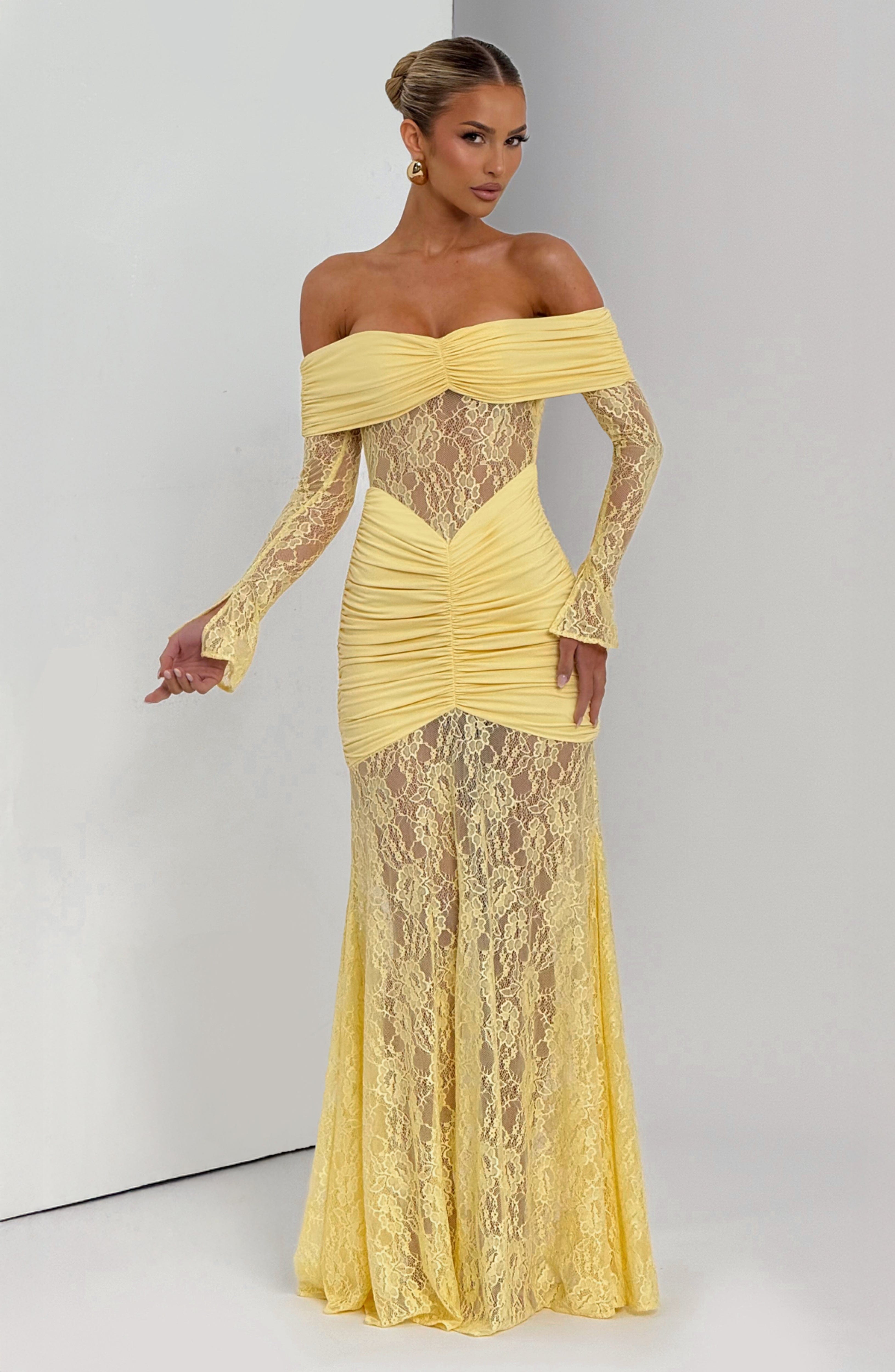 Flourenne Solene Maxi Dress in Lemon
