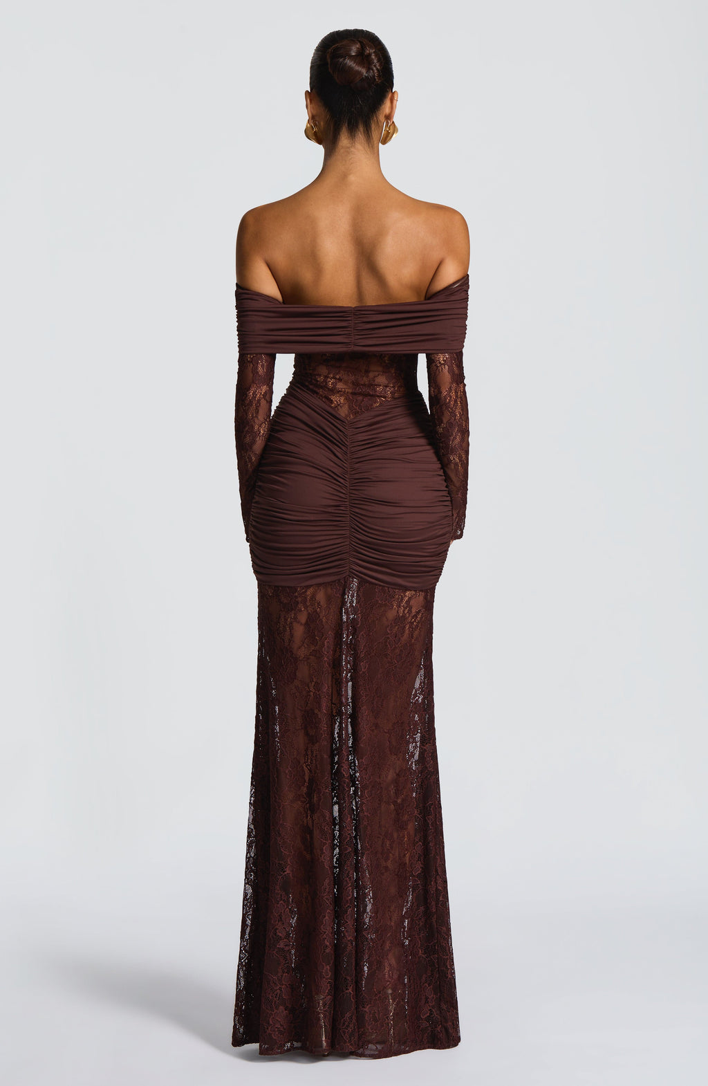 Flourenne Solene Maxi Dress in Plum Brown