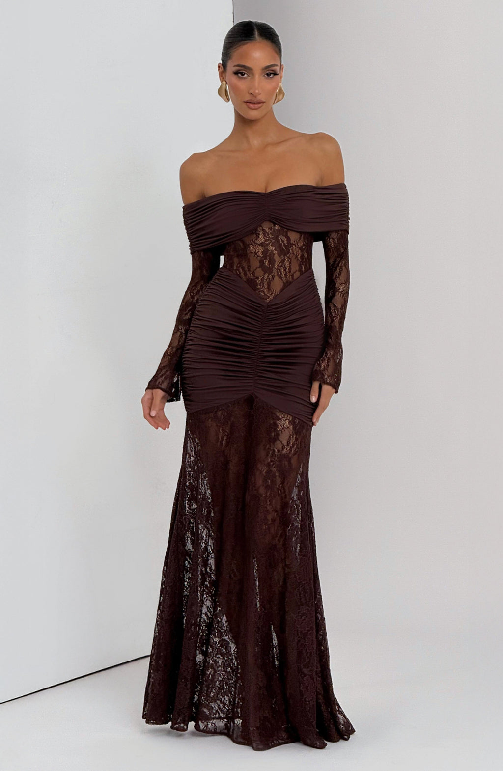 Flourenne Solene Maxi Dress in Plum Brown