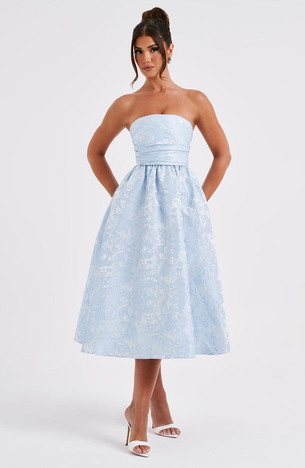 Flourenne Sorcha Midi Dress in Blue