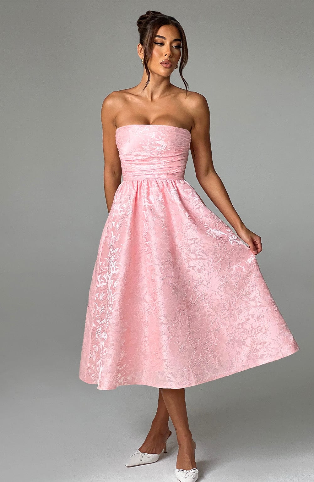 Flourenne Sorcha Midi Dress in Blush