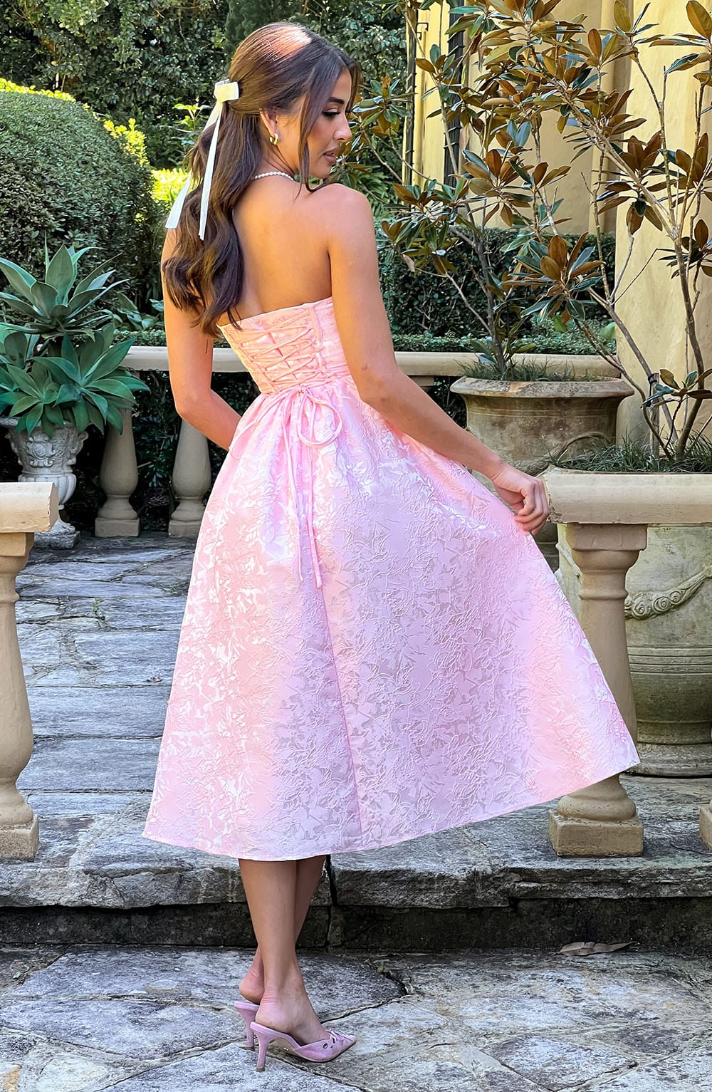 Flourenne Sorcha Midi Dress in Blush